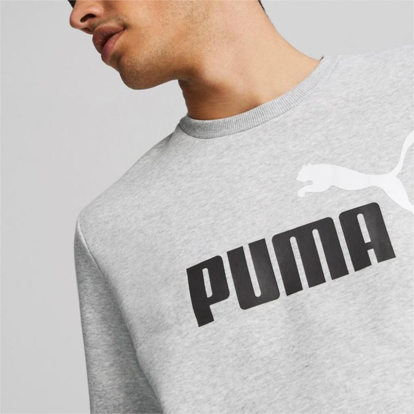 Blusão de Moletom Puma Careca Ess+ 2 Col Big Logo Heather - Masculino - Foto 5