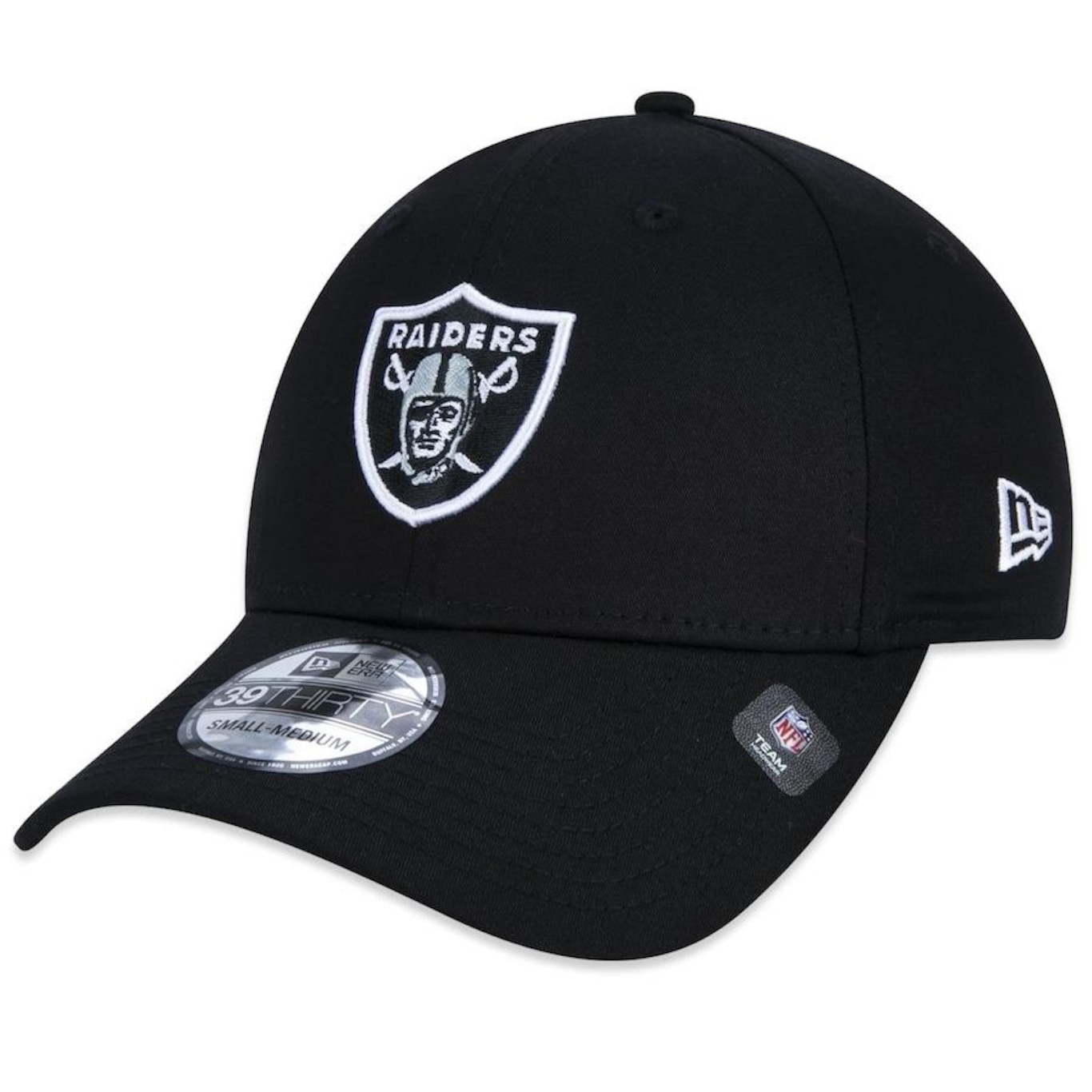 Boné Aba Curva New Era 39Thirty Nfl Las Vegas Raiders - Fecahdo - Adulto - Foto 1