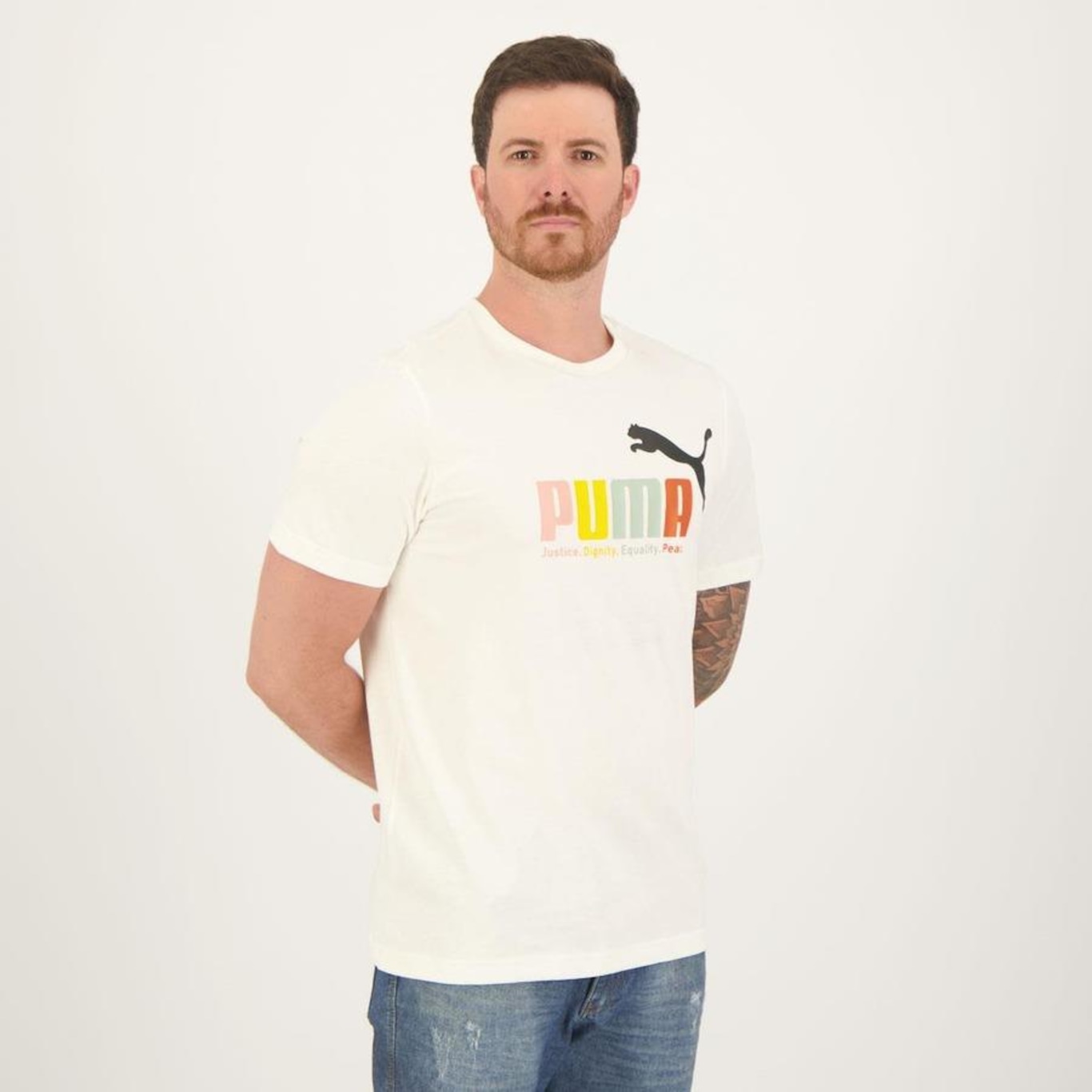 Camiseta Puma Ess+ Multicolor Fl - Masculina - Foto 5