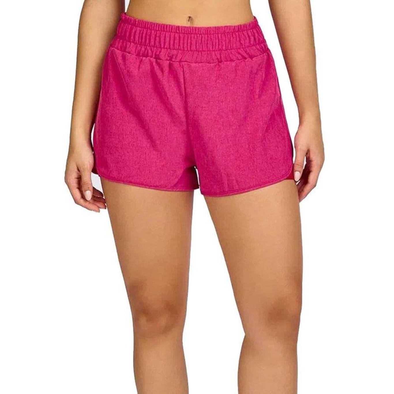 Shorts Alto Giro 2 em 1 Tecnospan - Feminino - Foto 1