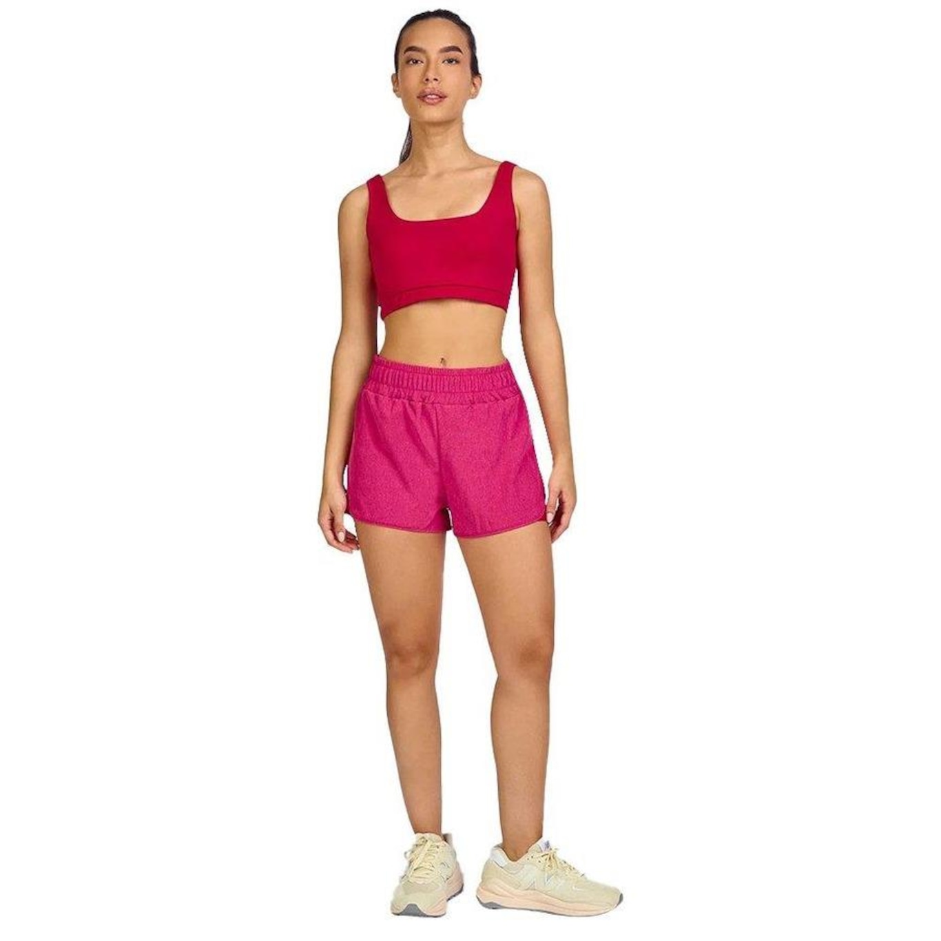 Shorts Alto Giro 2 em 1 Tecnospan - Feminino - Foto 3