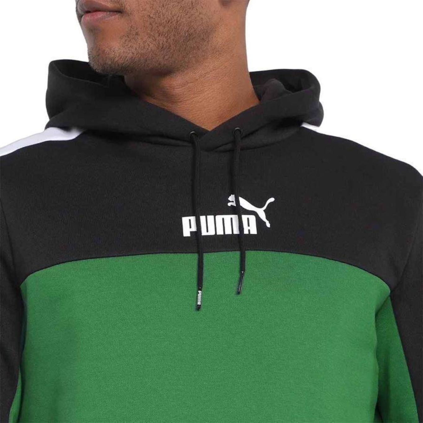 Blusão de Moletom com Capuz Puma Essentials Plus Block - Masculino - Foto 5