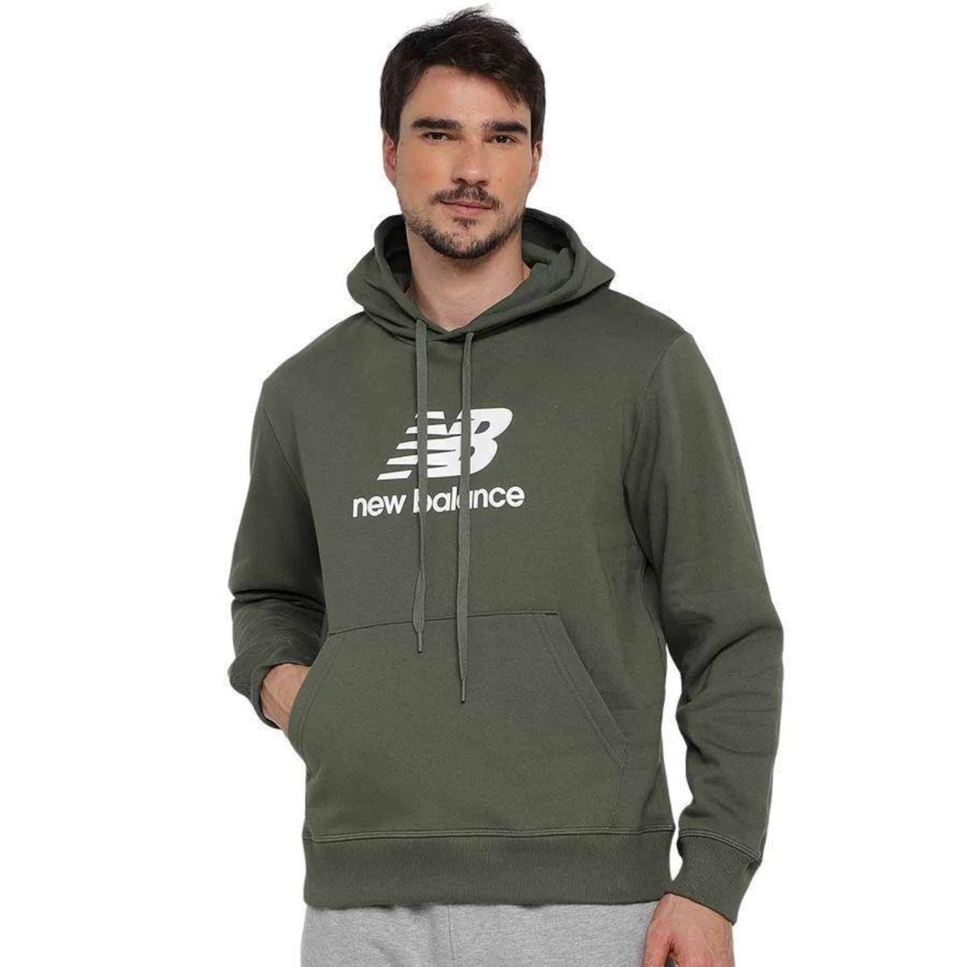 Blusão de Moletom com Capuz New Balance Essentials Basic - Masculino - Foto 1