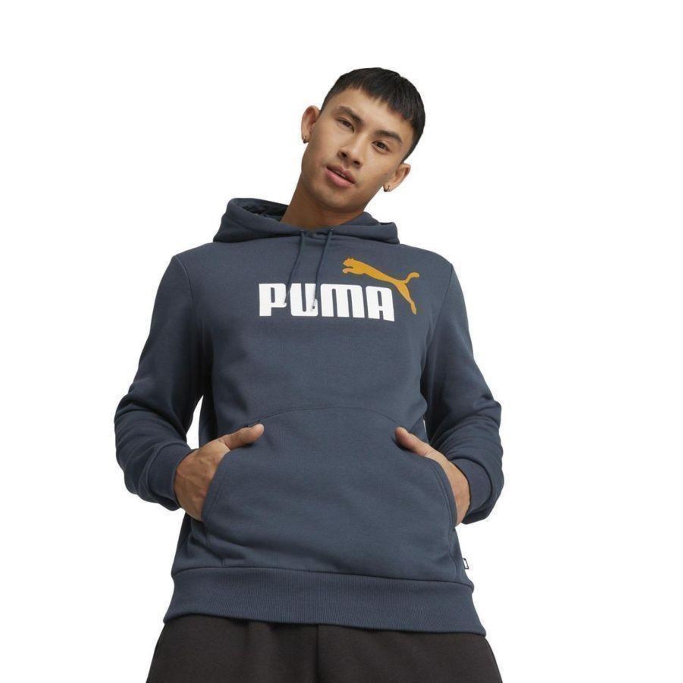 Blusão de Moletom com Capuz Puma Ess Plus Tone Big Logo - Masculino - Foto 3