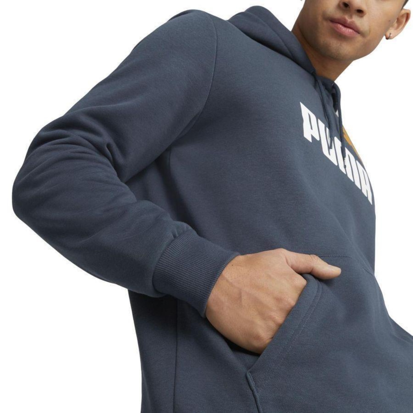 Blusão de Moletom com Capuz Puma Ess Plus Tone Big Logo - Masculino - Foto 5