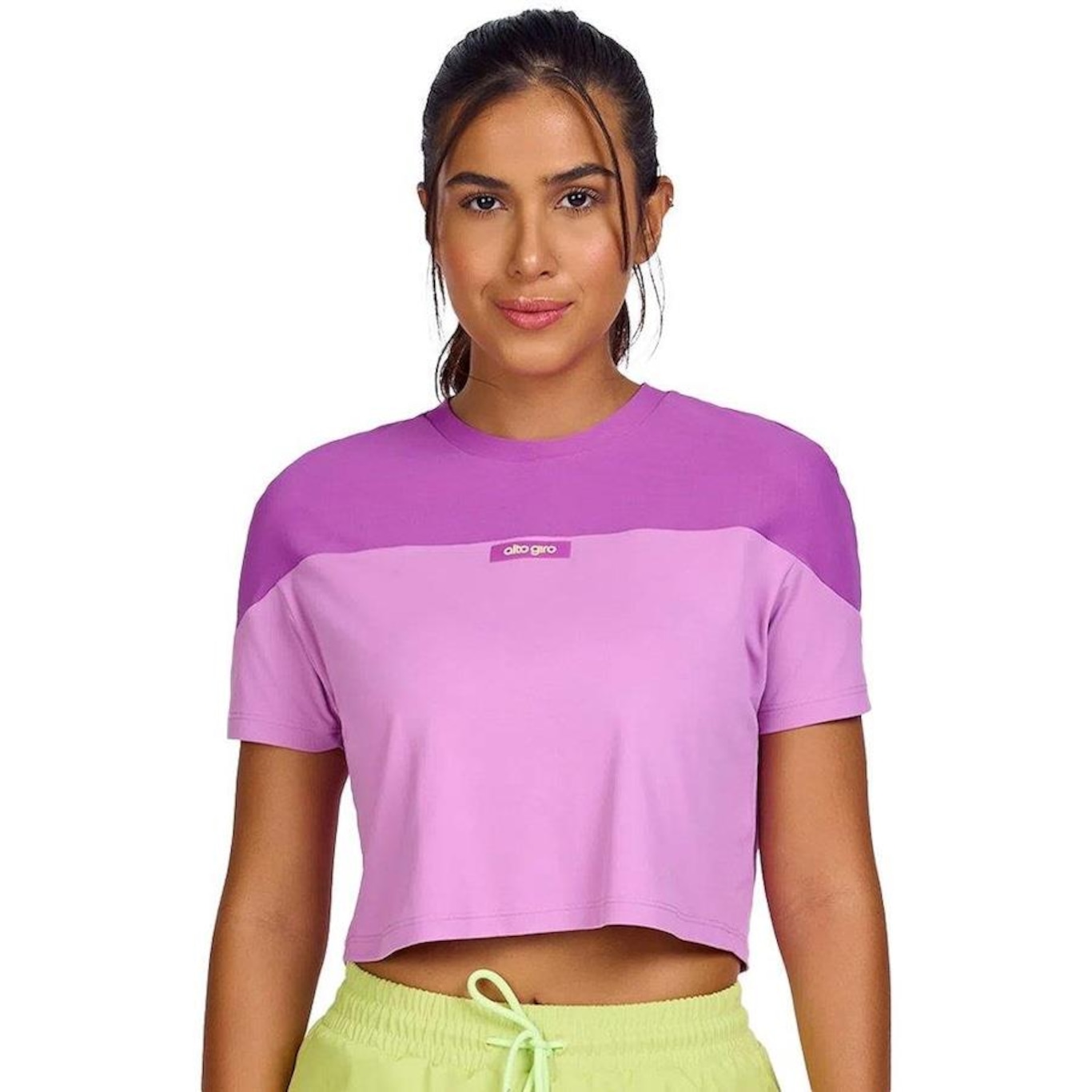 Camiseta Cropped Alto Giro Skin Fit Tule - Feminina - Foto 1