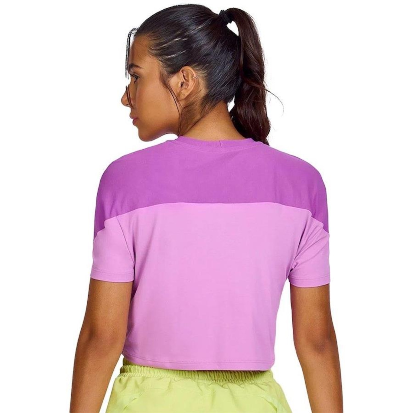 Camiseta Cropped Alto Giro Skin Fit Tule - Feminina - Foto 2