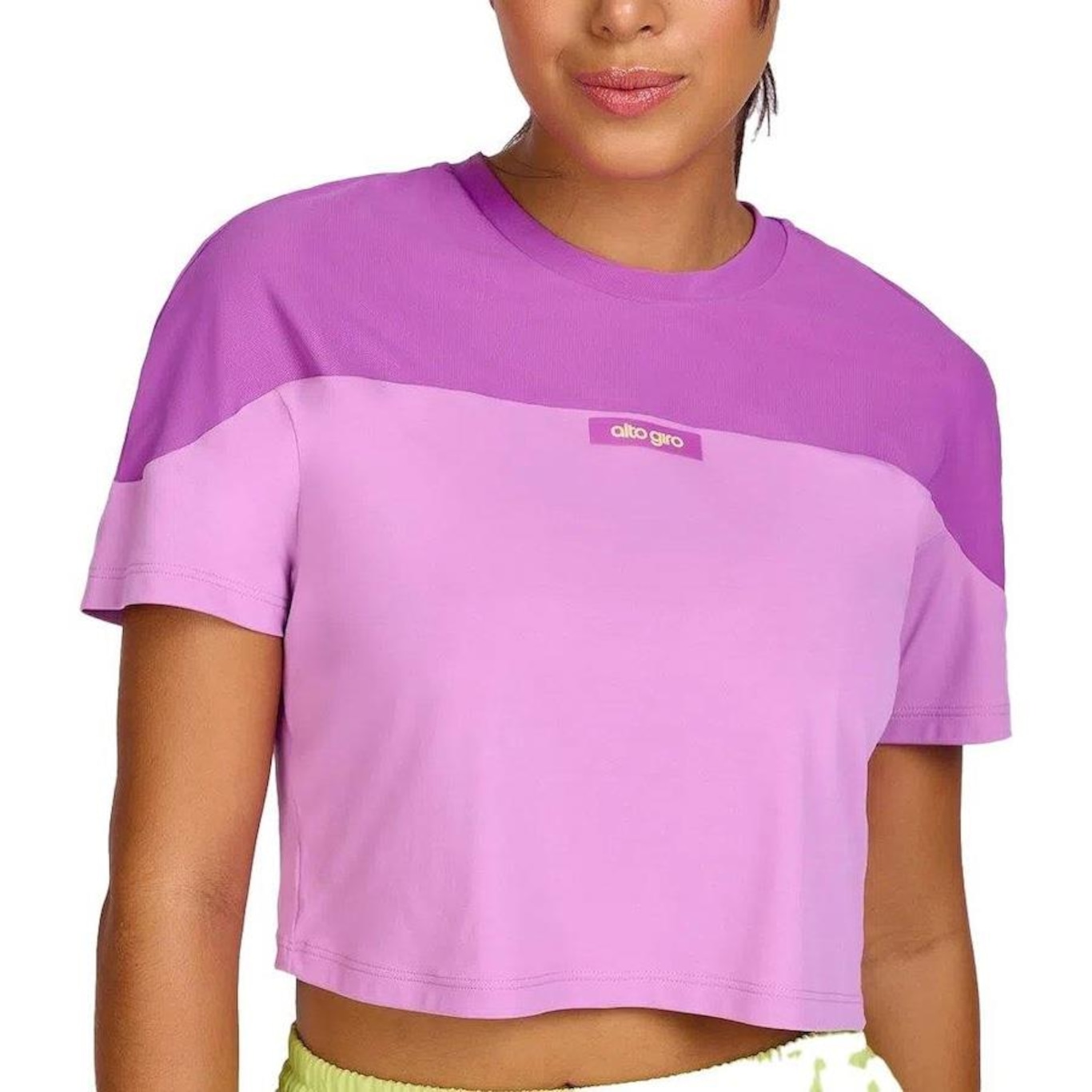 Camiseta Cropped Alto Giro Skin Fit Tule - Feminina - Foto 3