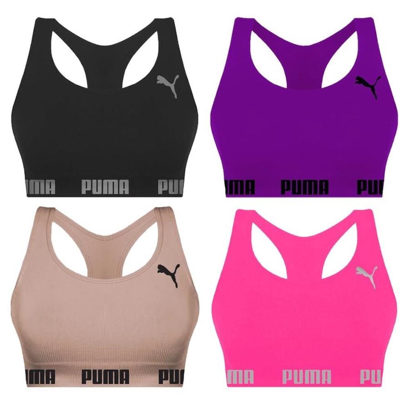 Kit Tops Puma Nadador sem Costura - 4 Unidades - Feminino - Foto 1