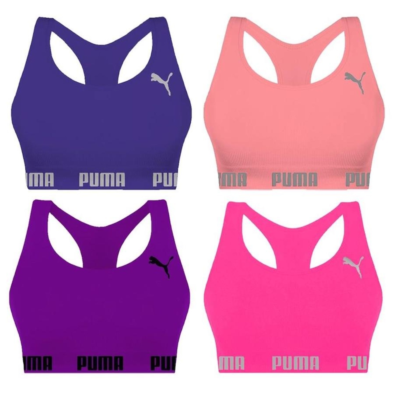 Kit Tops Puma Nadador sem Costura - 4 Unidades - Feminino - Foto 1