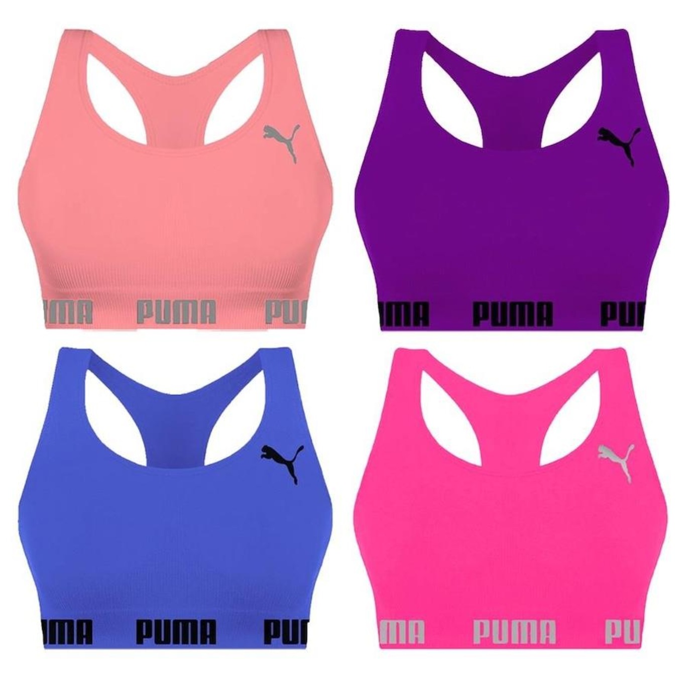 Kit Tops Puma Nadador sem Costura - 4 Unidades - Feminino - Foto 1