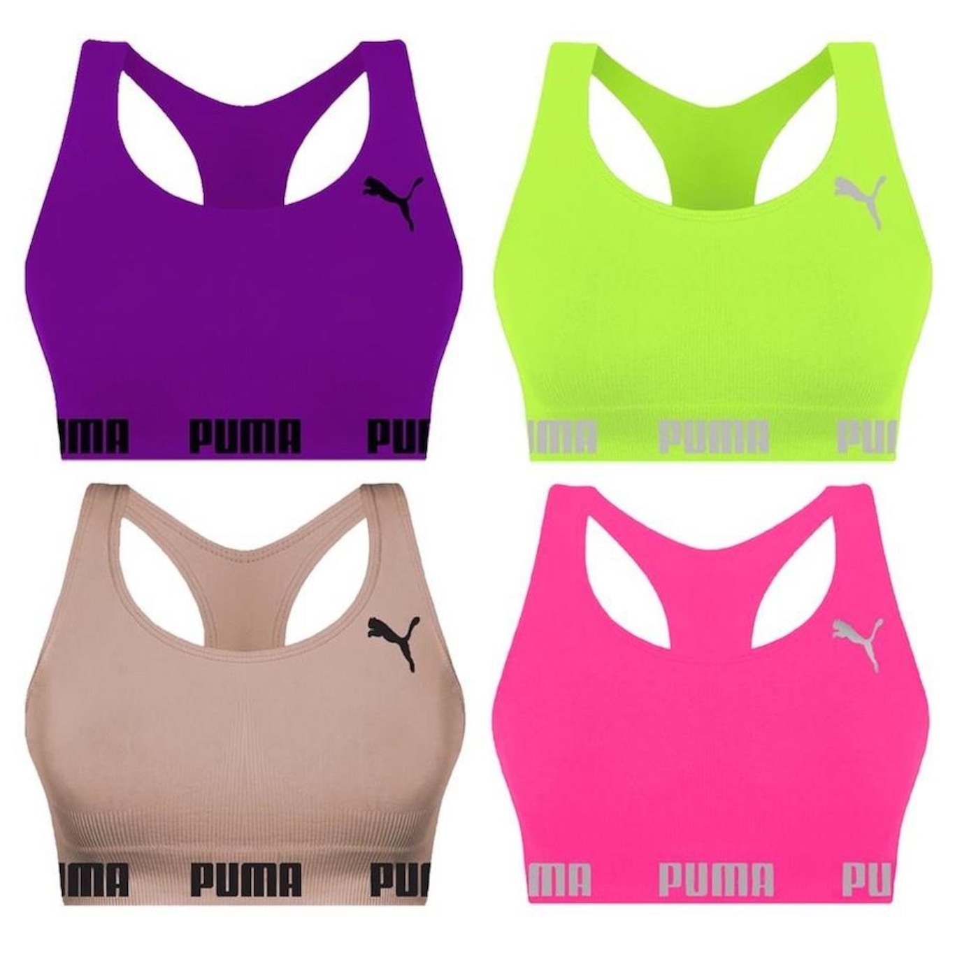 Kit Tops Puma Nadador sem Costura - 4 Unidades - Feminino - Foto 1