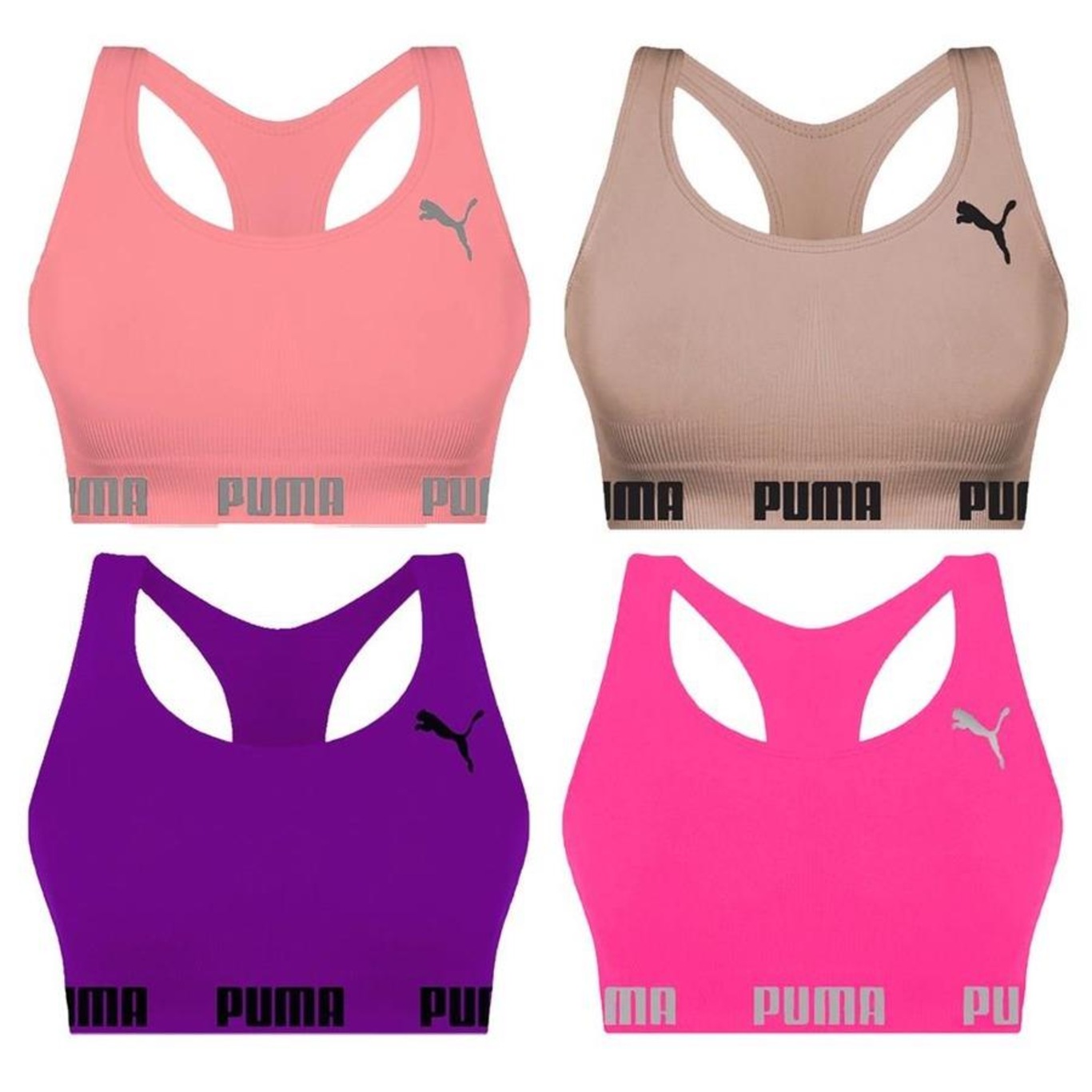 Kit Tops Puma Nadador sem Costura - 4 Unidades - Feminino - Foto 1