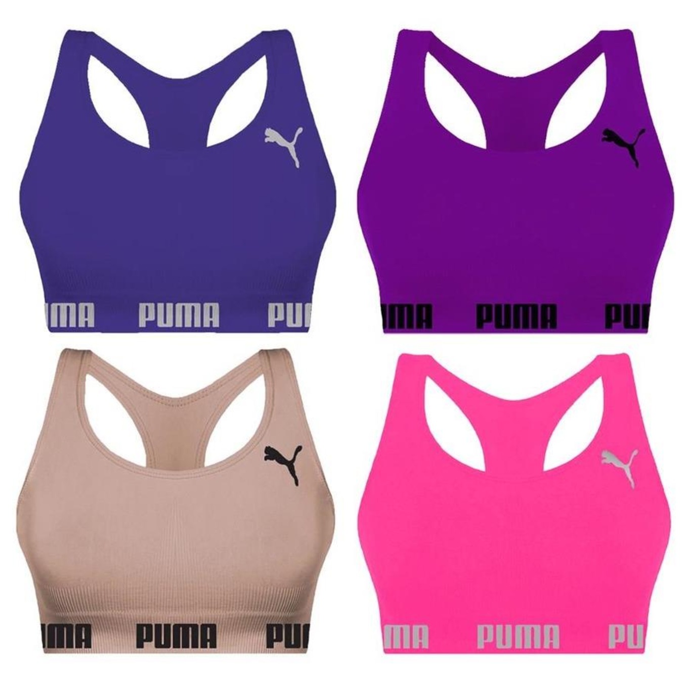 Kit Tops Puma Nadador sem Costura - 4 Unidades - Feminino - Foto 1