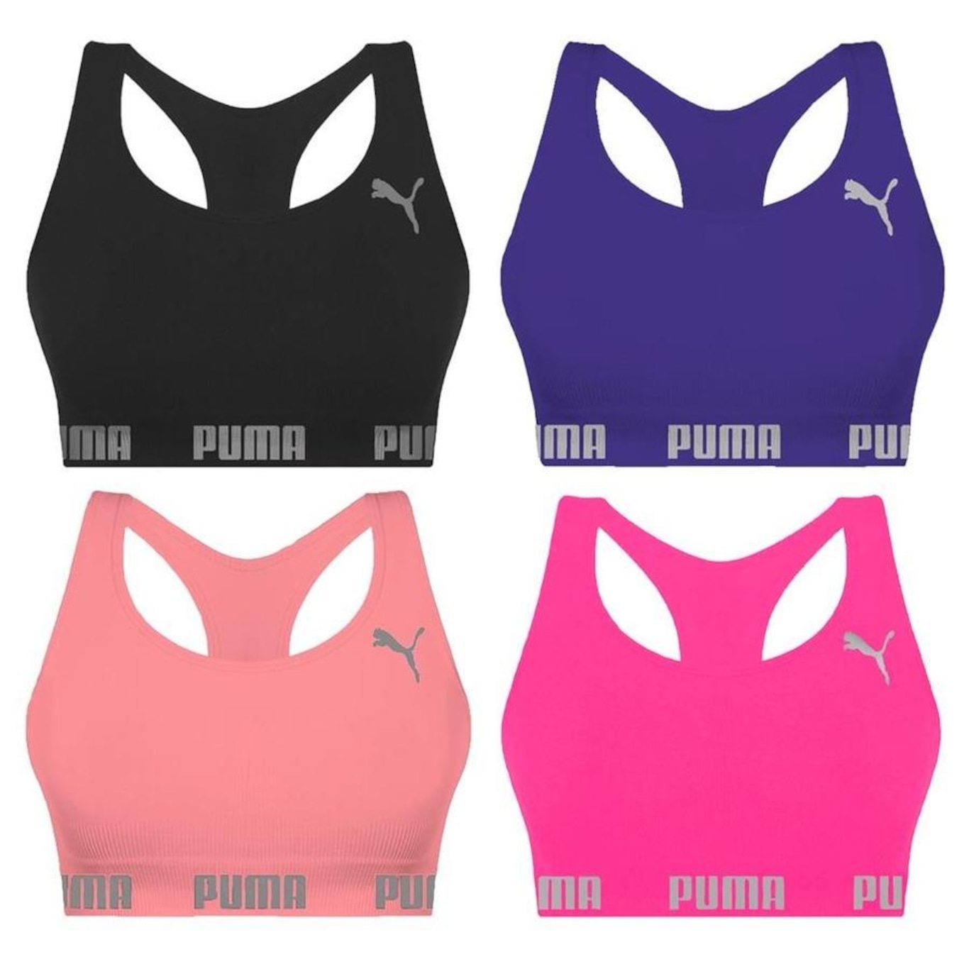 Kit Tops Puma Nadador sem Costura - 4 Unidades - Feminino - Foto 1