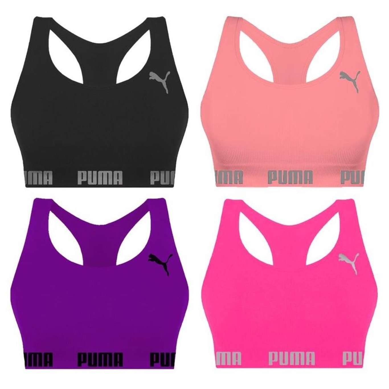 Kit Tops Puma Nadador sem Costura - 4 Unidades - Feminino - Foto 1