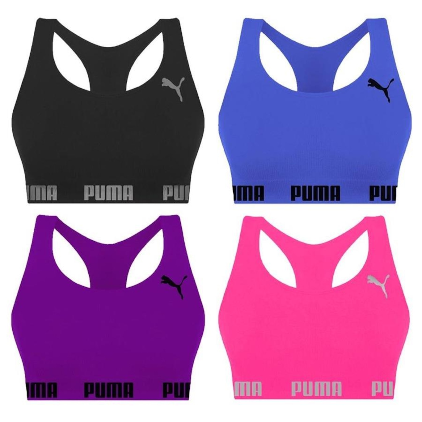 Kit Tops Puma Nadador sem Costura - 4 Unidades - Feminino - Foto 1