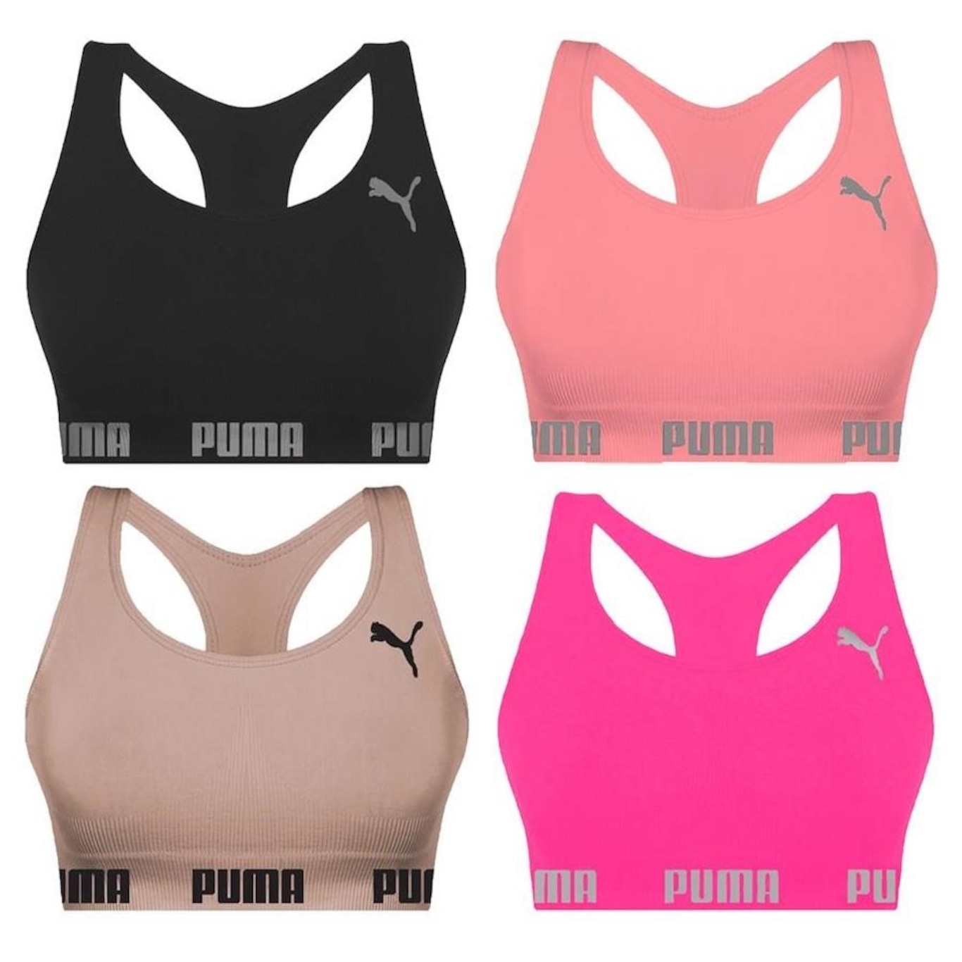 Kit Tops Puma Nadador sem Costura - 4 Unidades - Feminino - Foto 1