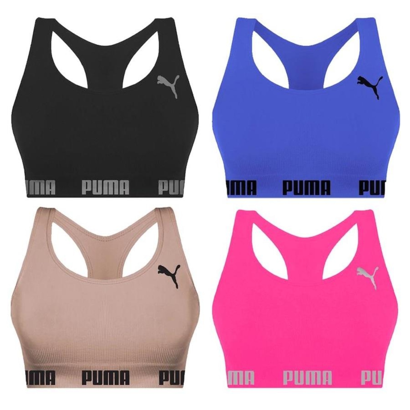 Kit Tops Puma Nadador sem Costura - 4 Unidades - Feminino - Foto 1