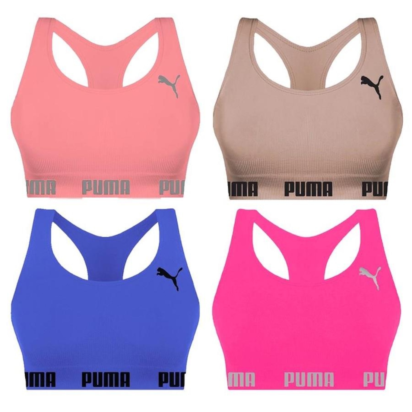 Kit Tops Puma Nadador sem Costura - 4 Unidades - Feminino - Foto 1