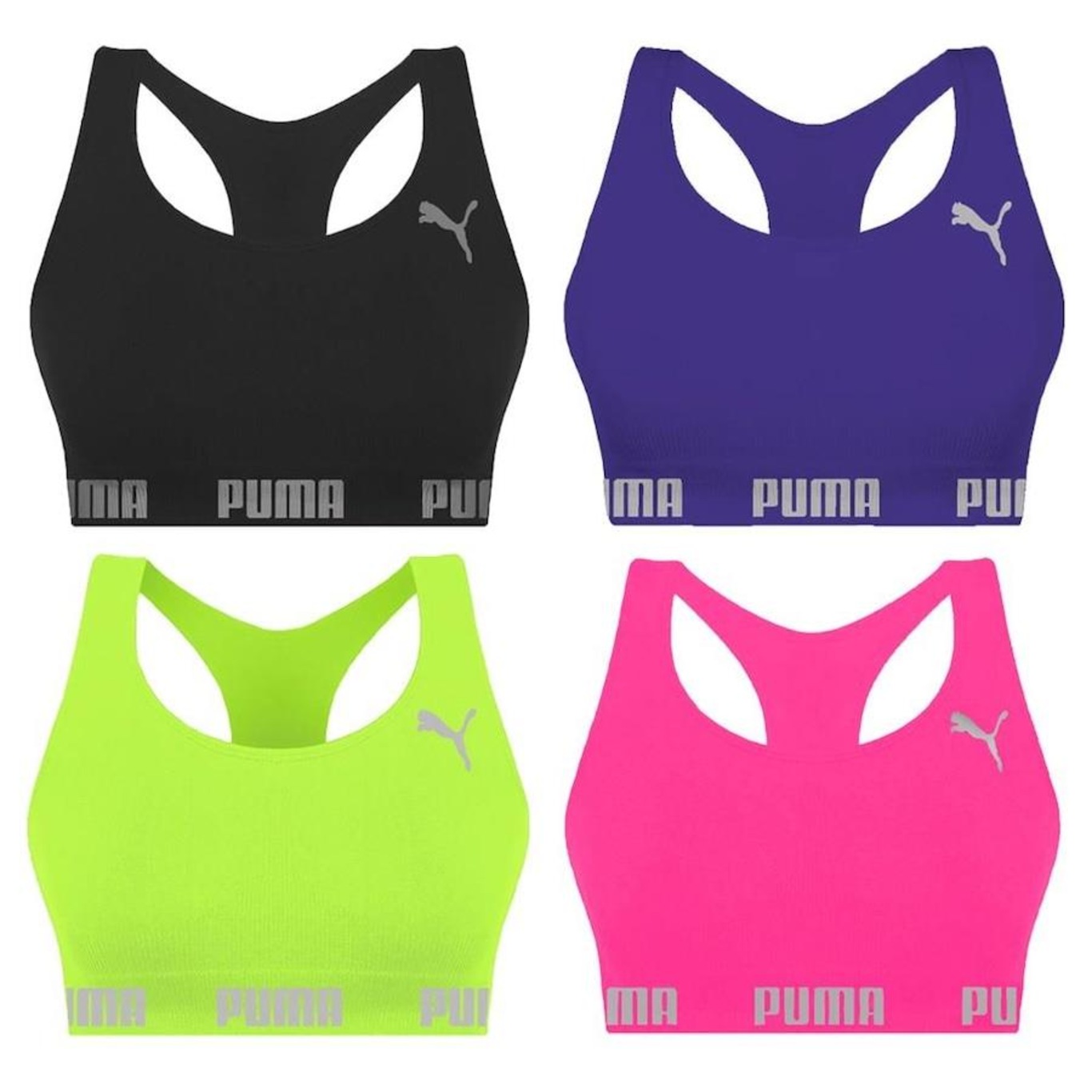 Kit Tops Puma Nadador sem Costura - 4 Unidades - Feminino - Foto 1