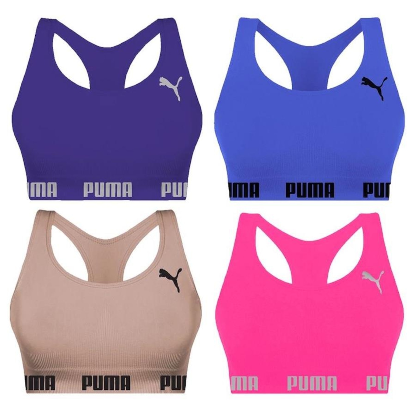 Kit Tops Puma Nadador sem Costura - 4 Unidades - Feminino - Foto 1