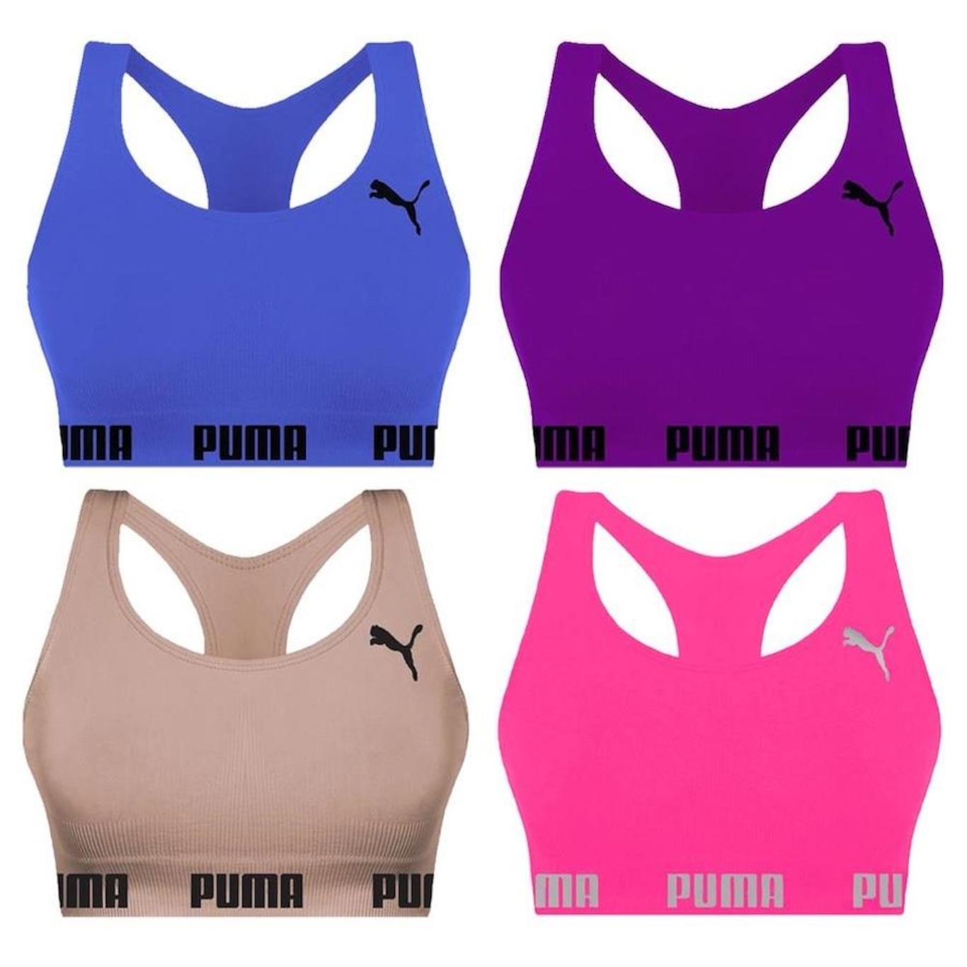 Kit Tops Puma Nadador sem Costura - 4 Unidades - Feminino - Foto 1