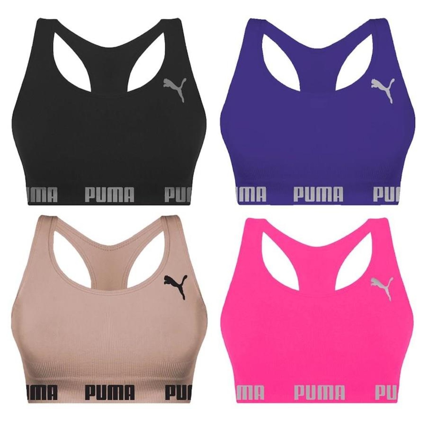 Kit Tops Puma Nadador sem Costura - 4 Unidades - Feminino - Foto 1