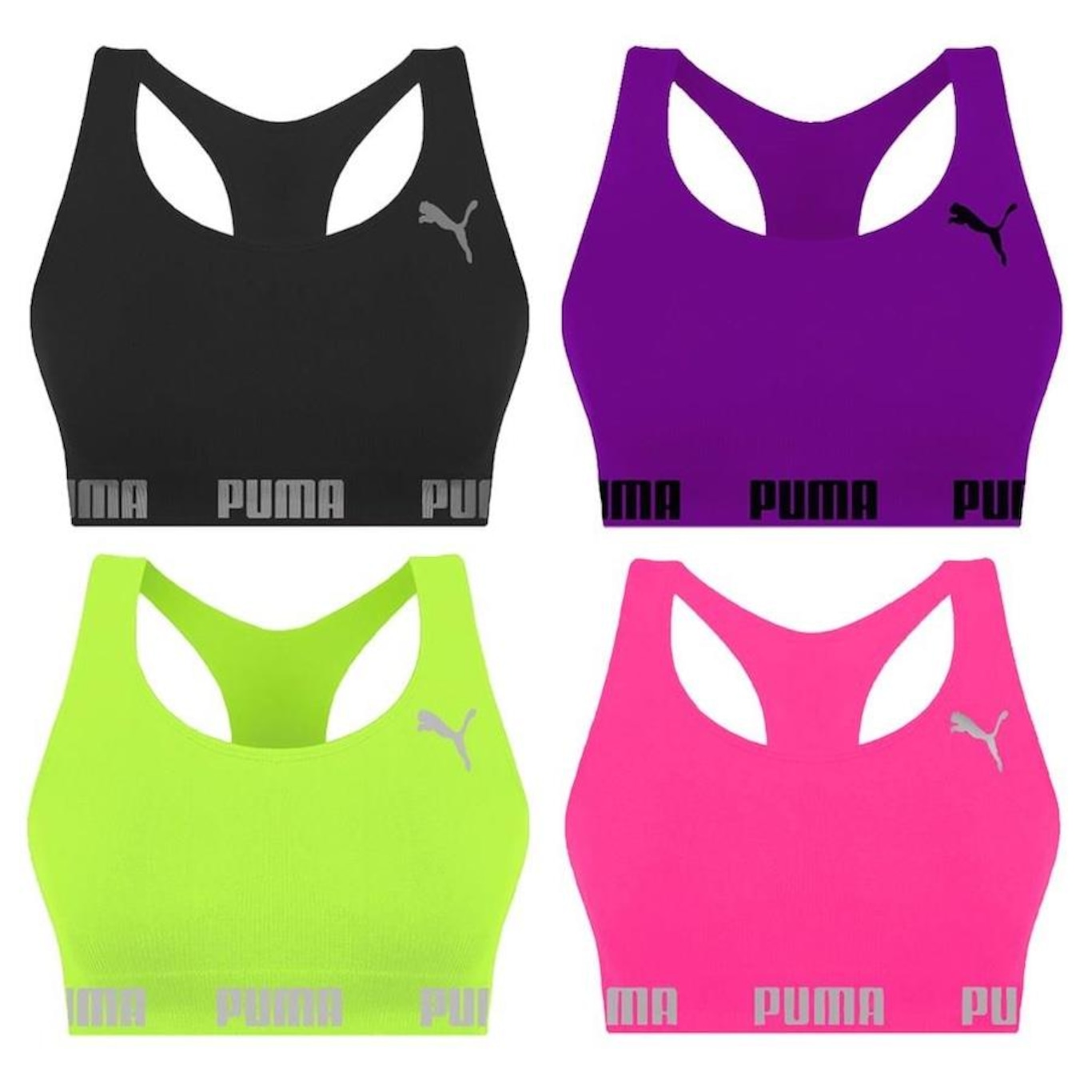 Kit Tops Puma Nadador sem Costura - 4 Unidades - Feminino - Foto 1