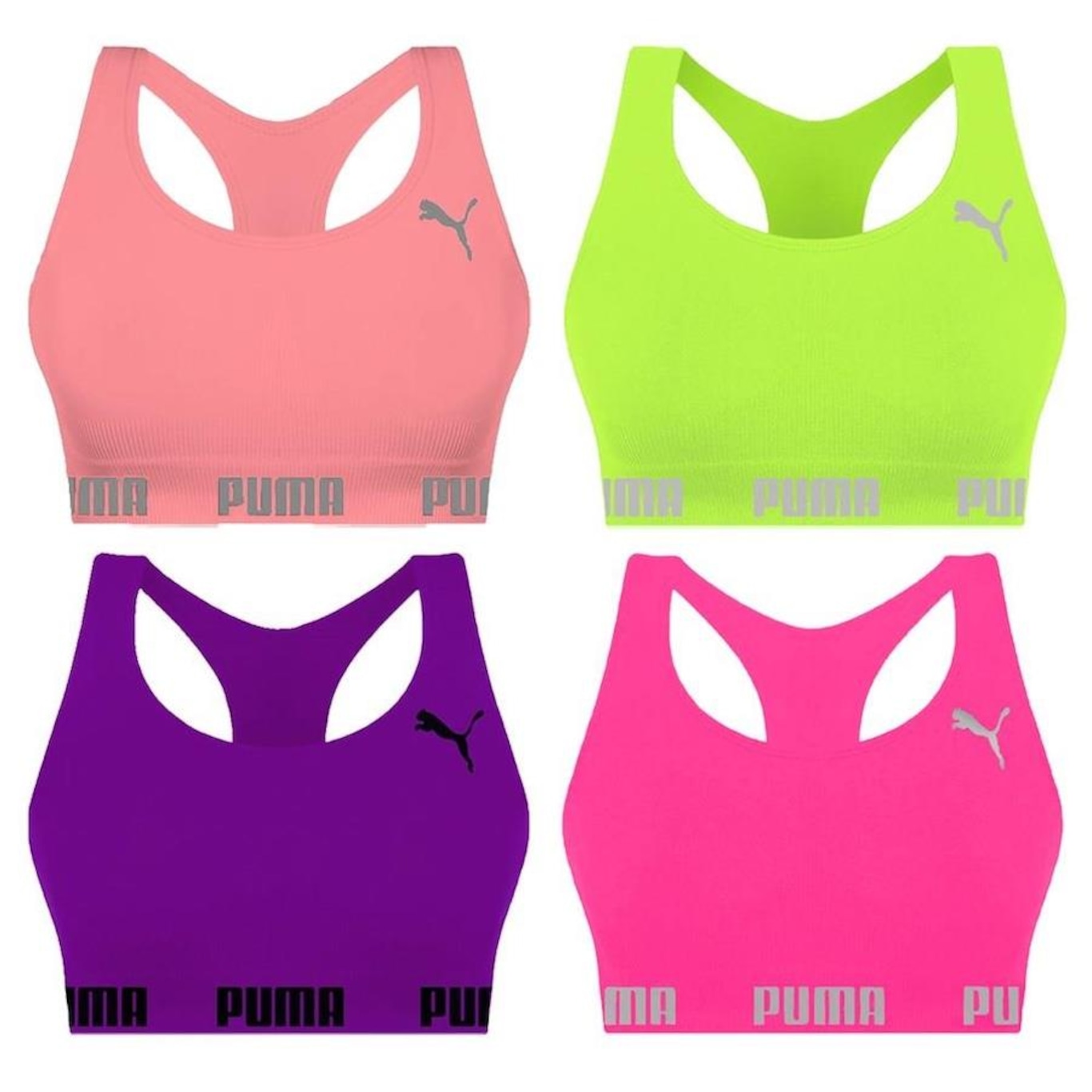 Kit Tops Puma Nadador sem Costura - 4 Unidades - Feminino - Foto 1