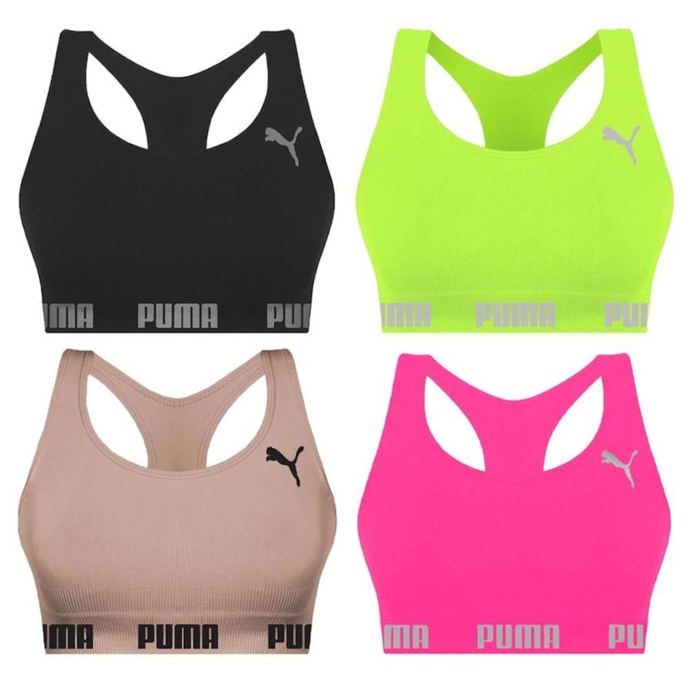 Kit Tops Puma Nadador sem Costura - 4 Unidades - Feminino - Foto 1