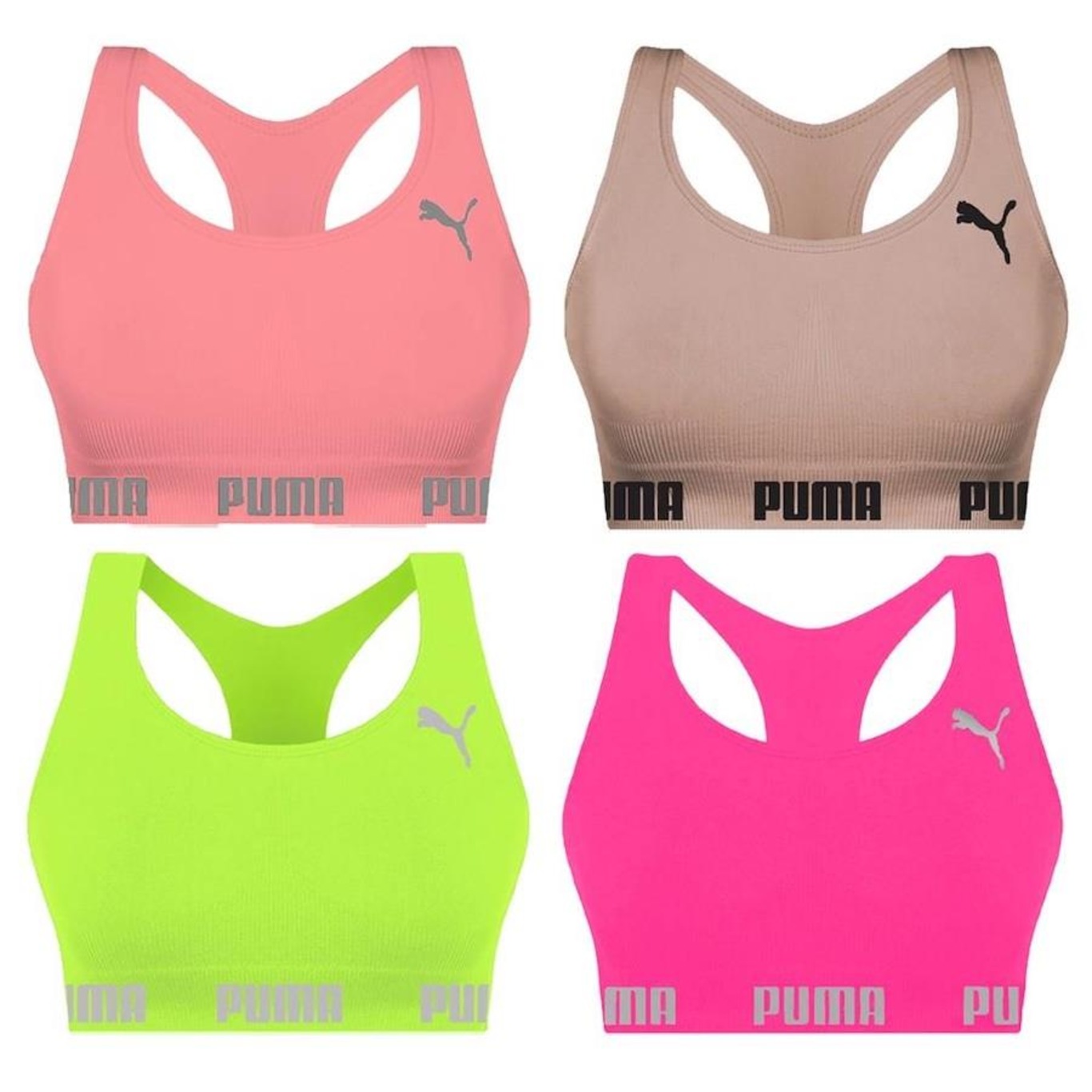 Kit Tops Puma Nadador sem Costura - 4 Unidades - Feminino - Foto 1