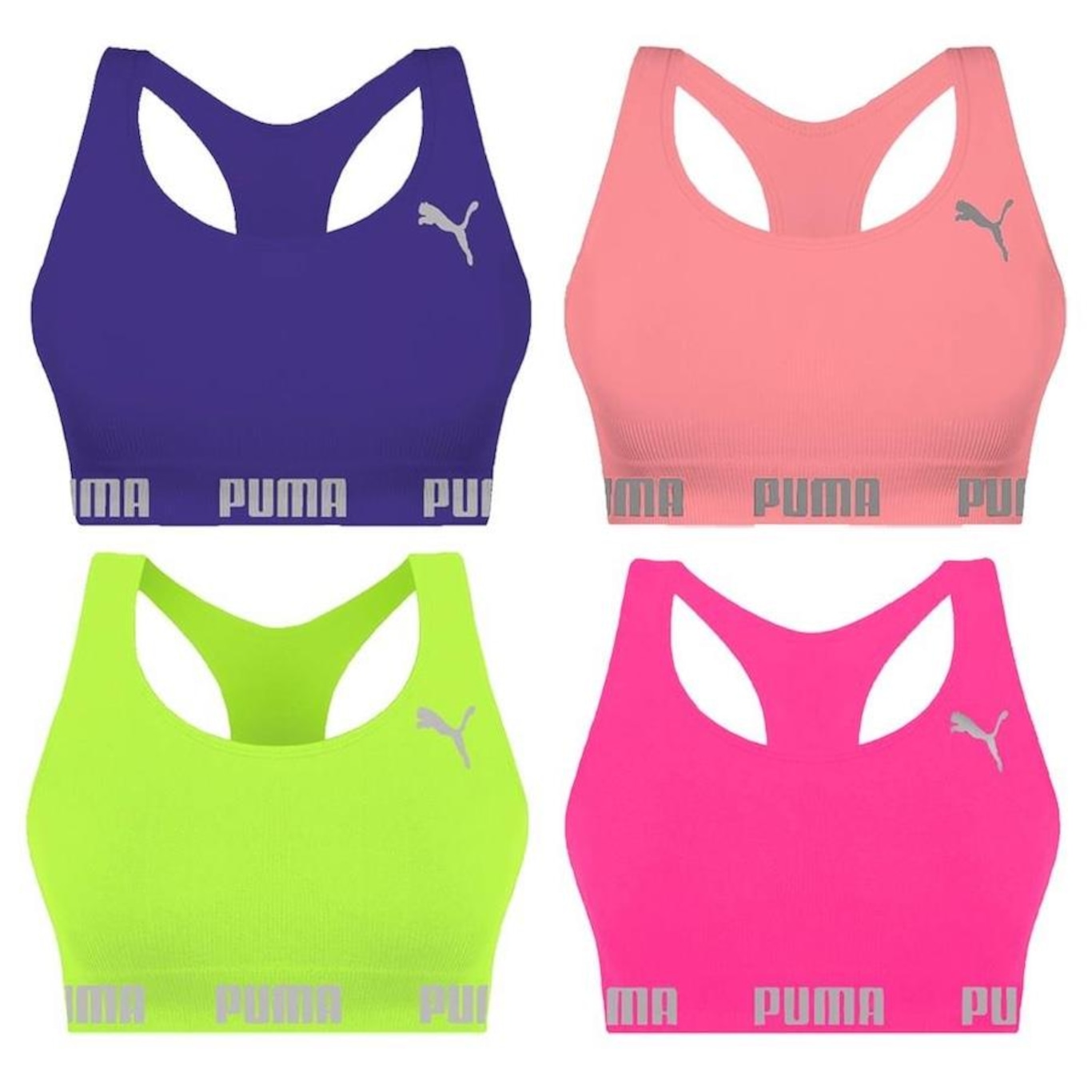 Kit Tops Puma Nadador sem Costura - 4 Unidades - Feminino - Foto 1