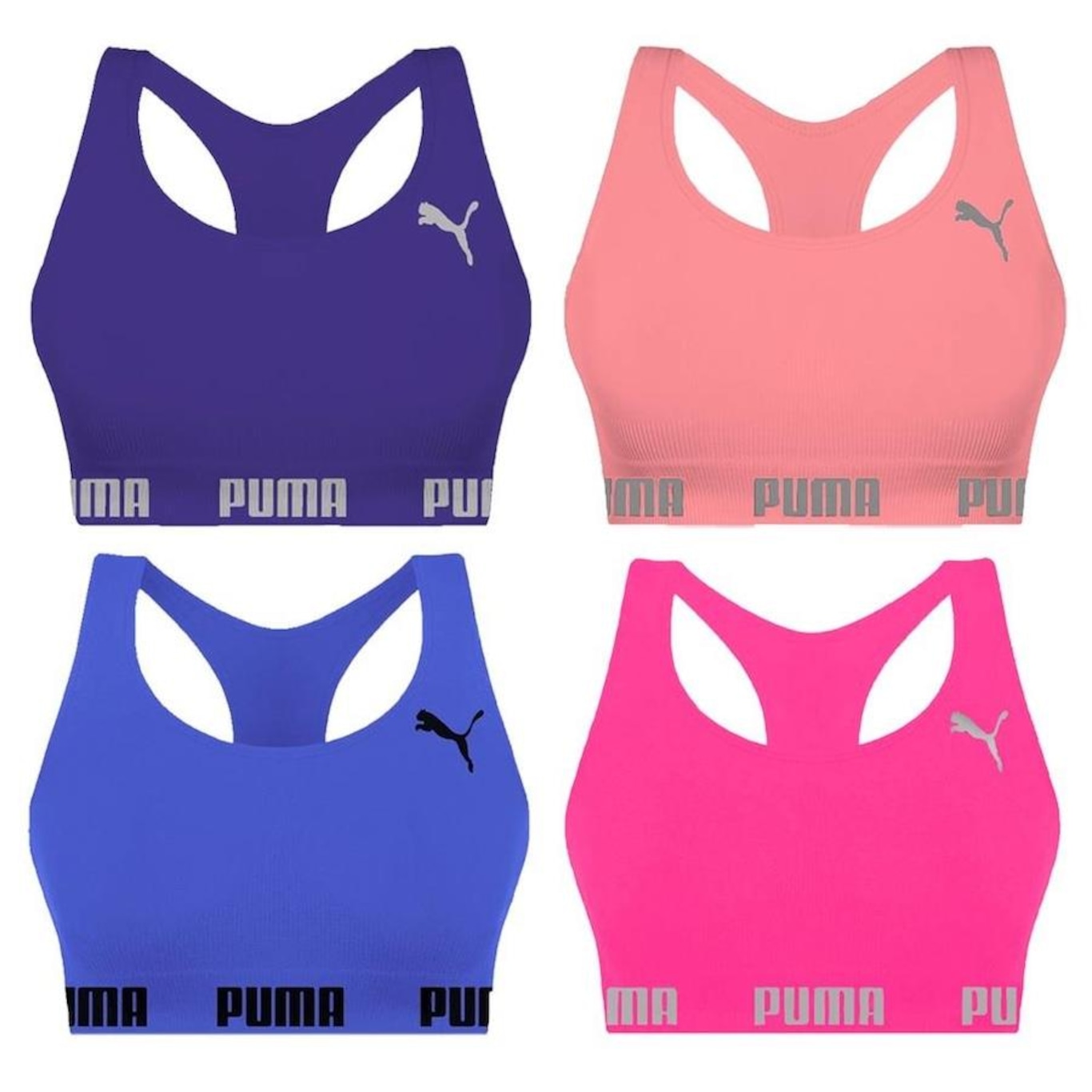 Kit Tops Puma Nadador sem Costura - 4 Unidades - Feminino - Foto 1