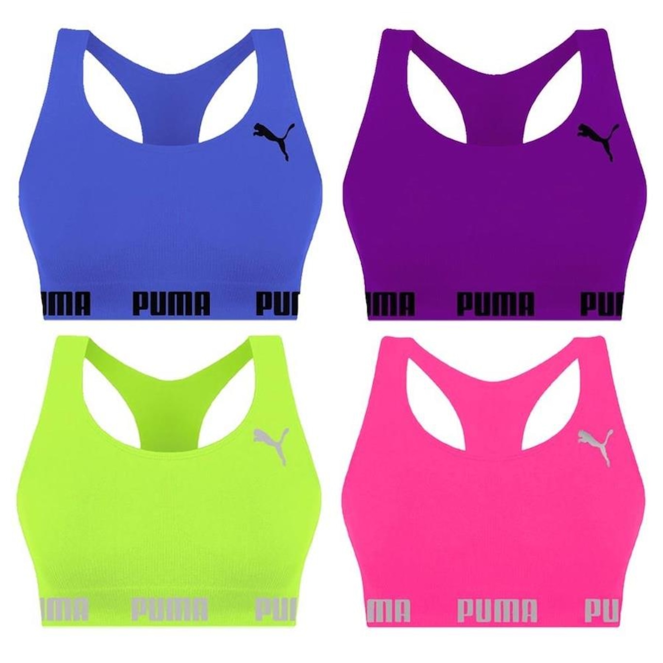 Kit Tops Puma Nadador sem Costura - 4 Unidades - Feminino - Foto 1