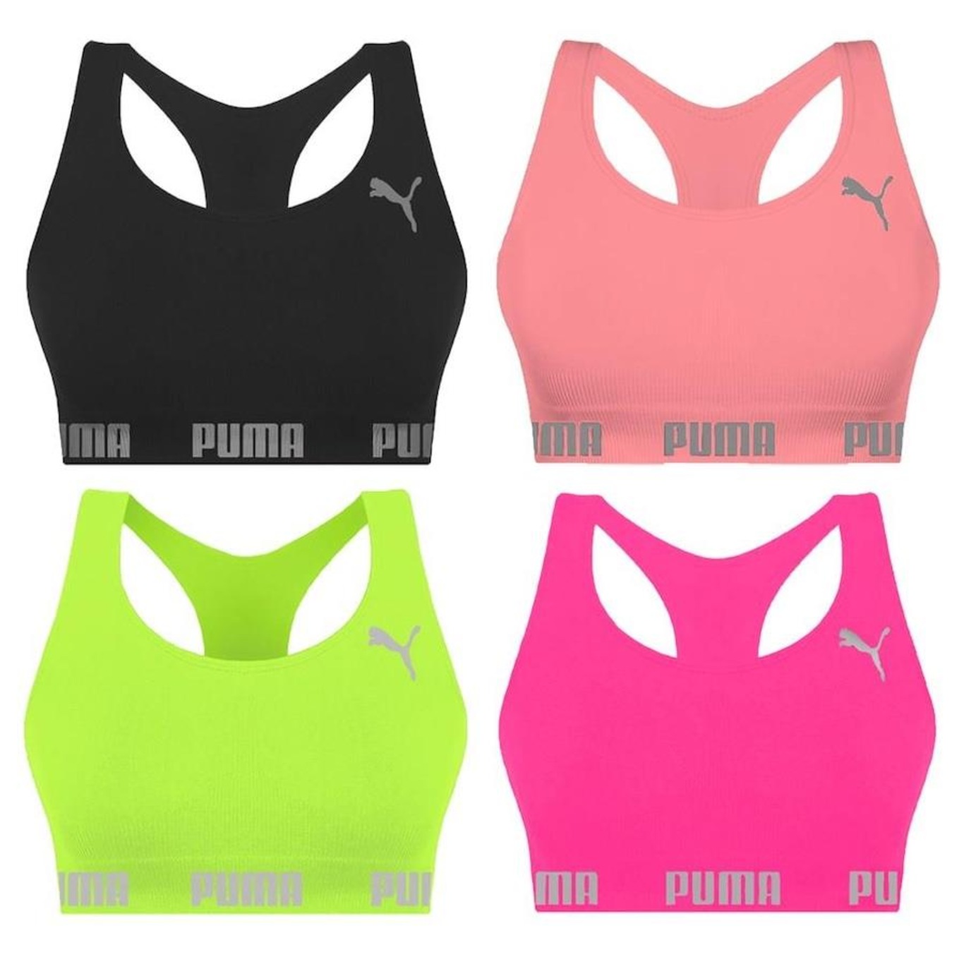 Kit Tops Puma Nadador sem Costura - 4 Unidades - Feminino - Foto 1