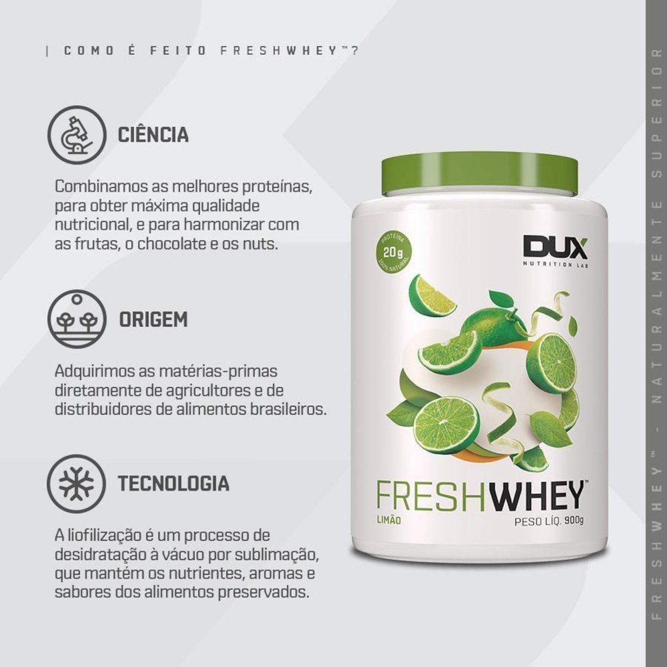 Whey Dux Nutrition - Limão - 900g - Foto 3