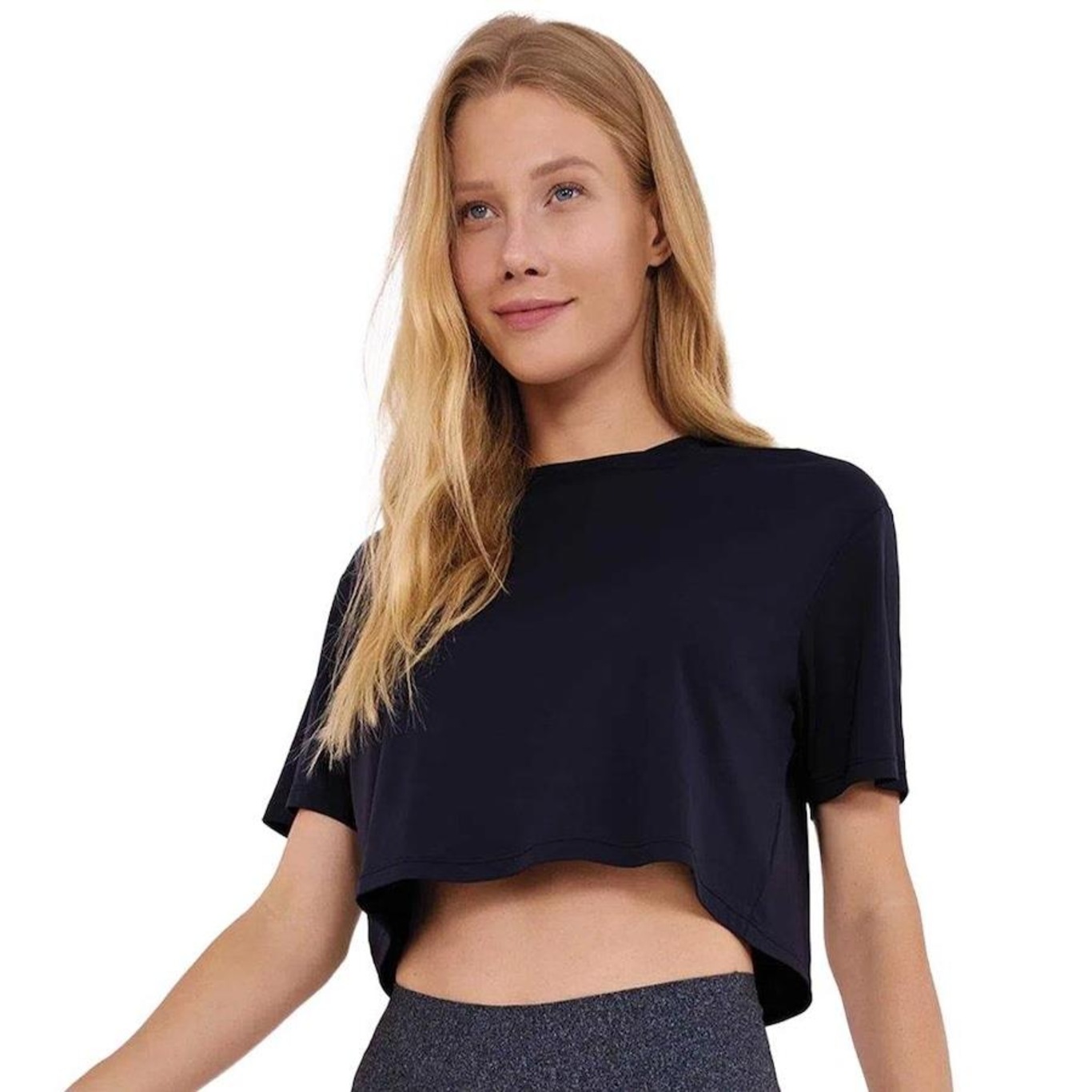 Camiseta Cropped Alto Giro Basic Fit - Feminino - Foto 1