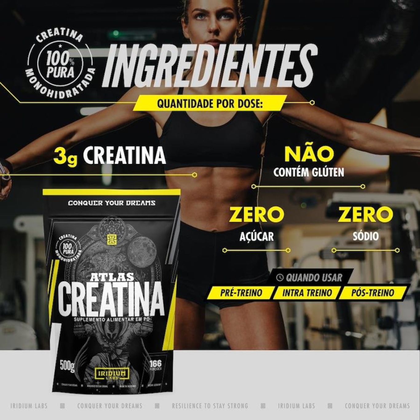 Atlas Creatina Iridium Labs - 500g - Foto 3