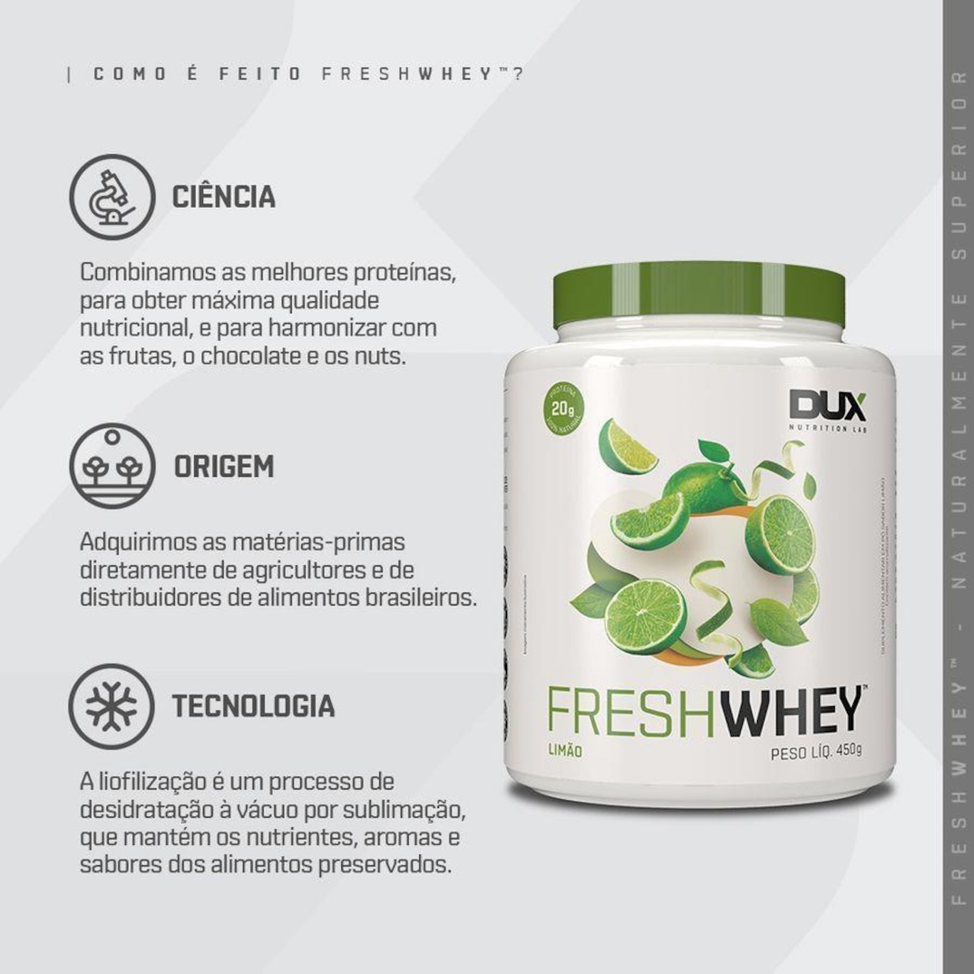 Whey Dux Nutrition - Limão - 450g - Foto 3