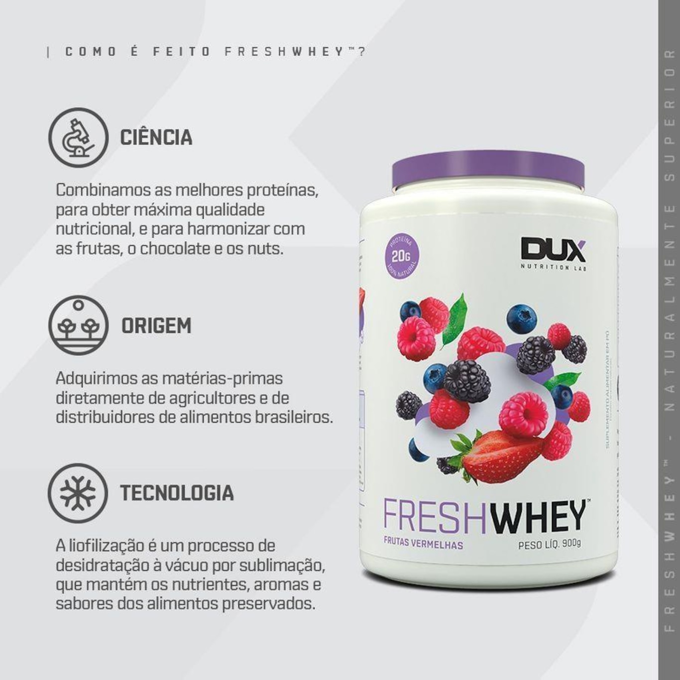 Whey Dux Nutrition - Frutas Vermelhas - 450g - Foto 3