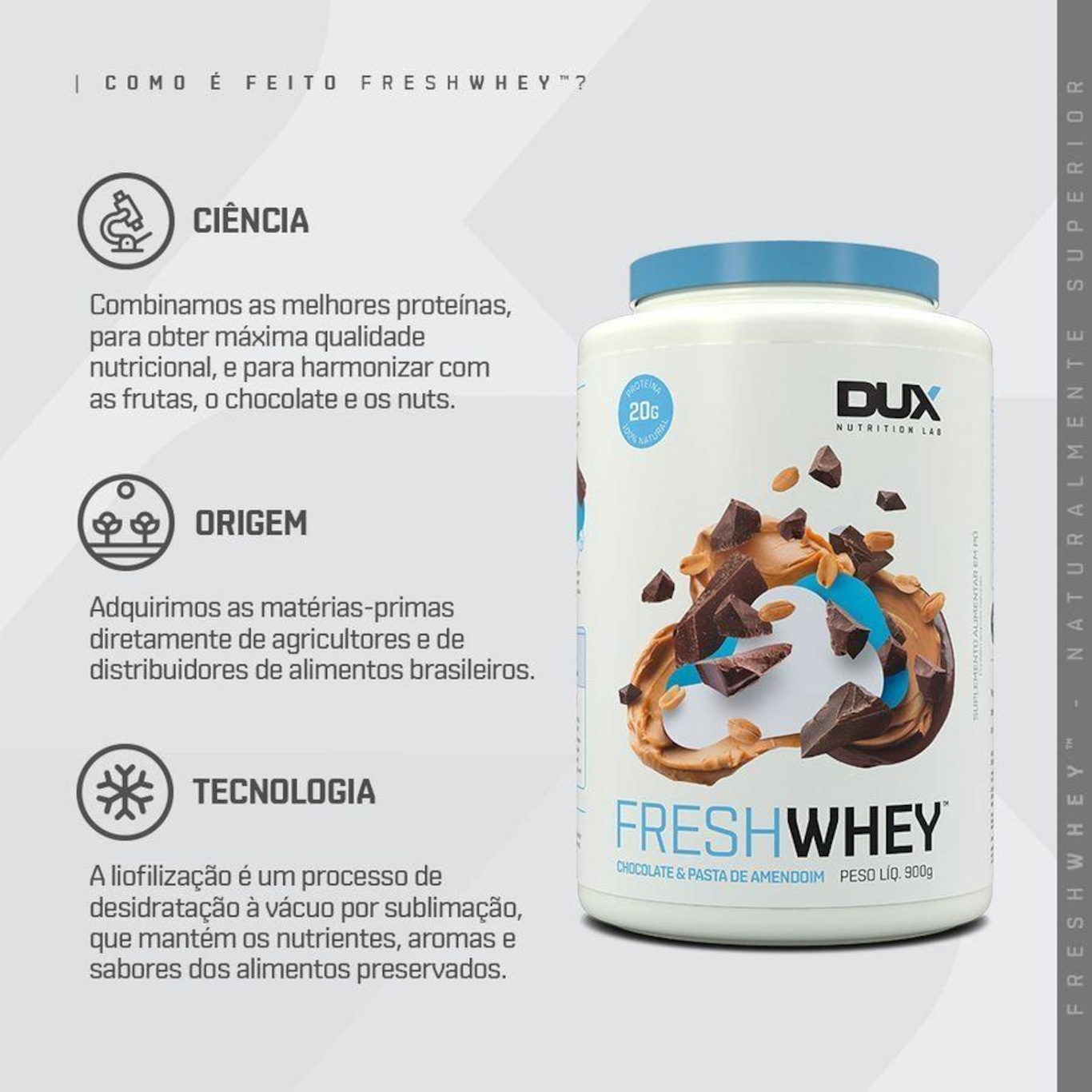 Whey Dux Nutrition - Chocolate e Pasta de Amendoim - 450g - Foto 3