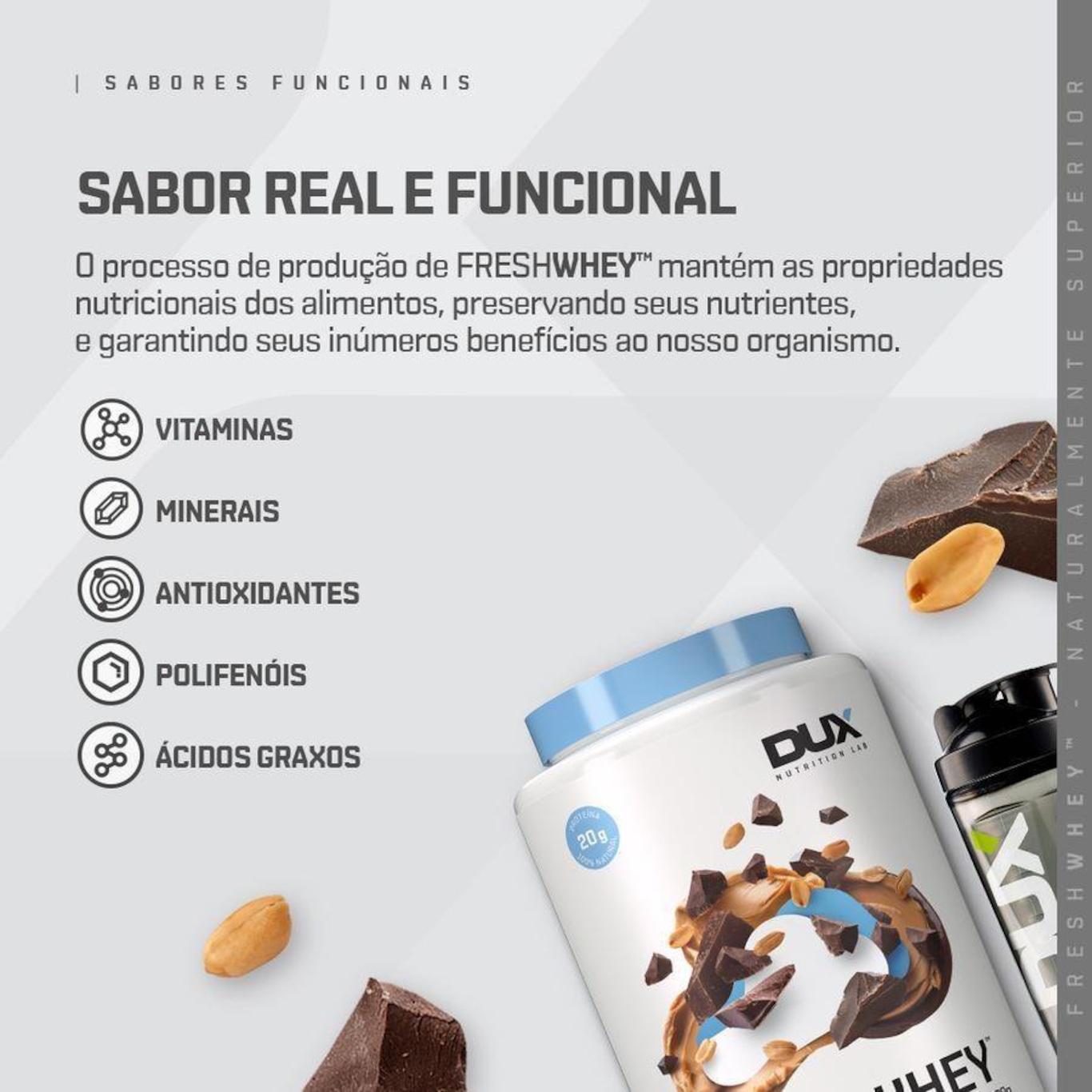 Whey Dux Nutrition - Chocolate e Pasta de Amendoim - 450g - Foto 5