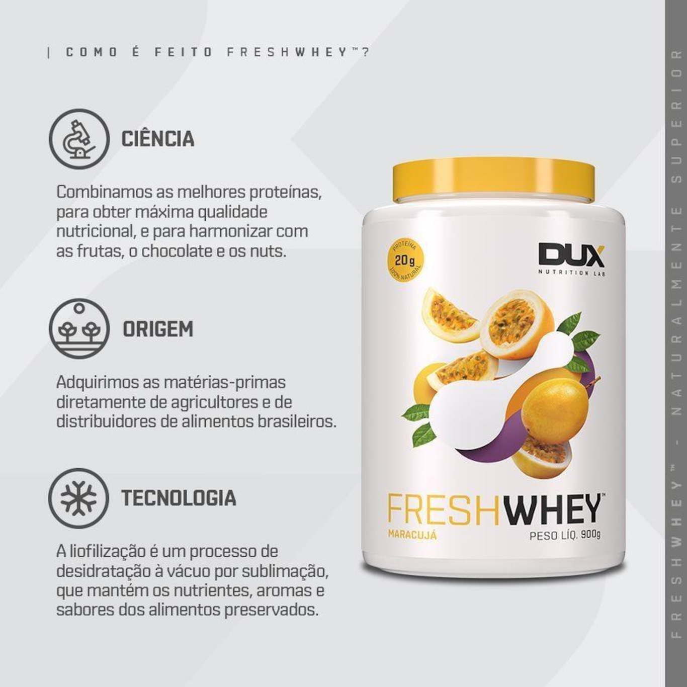 Whey Dux Nutrition - Maracujá - 900g - Foto 3