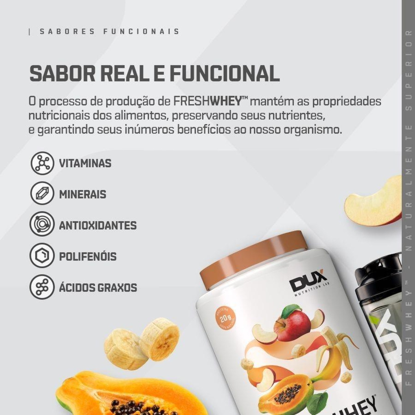 Whey Dux Nutrition - Vitamina de Frutas - 900G - Foto 4