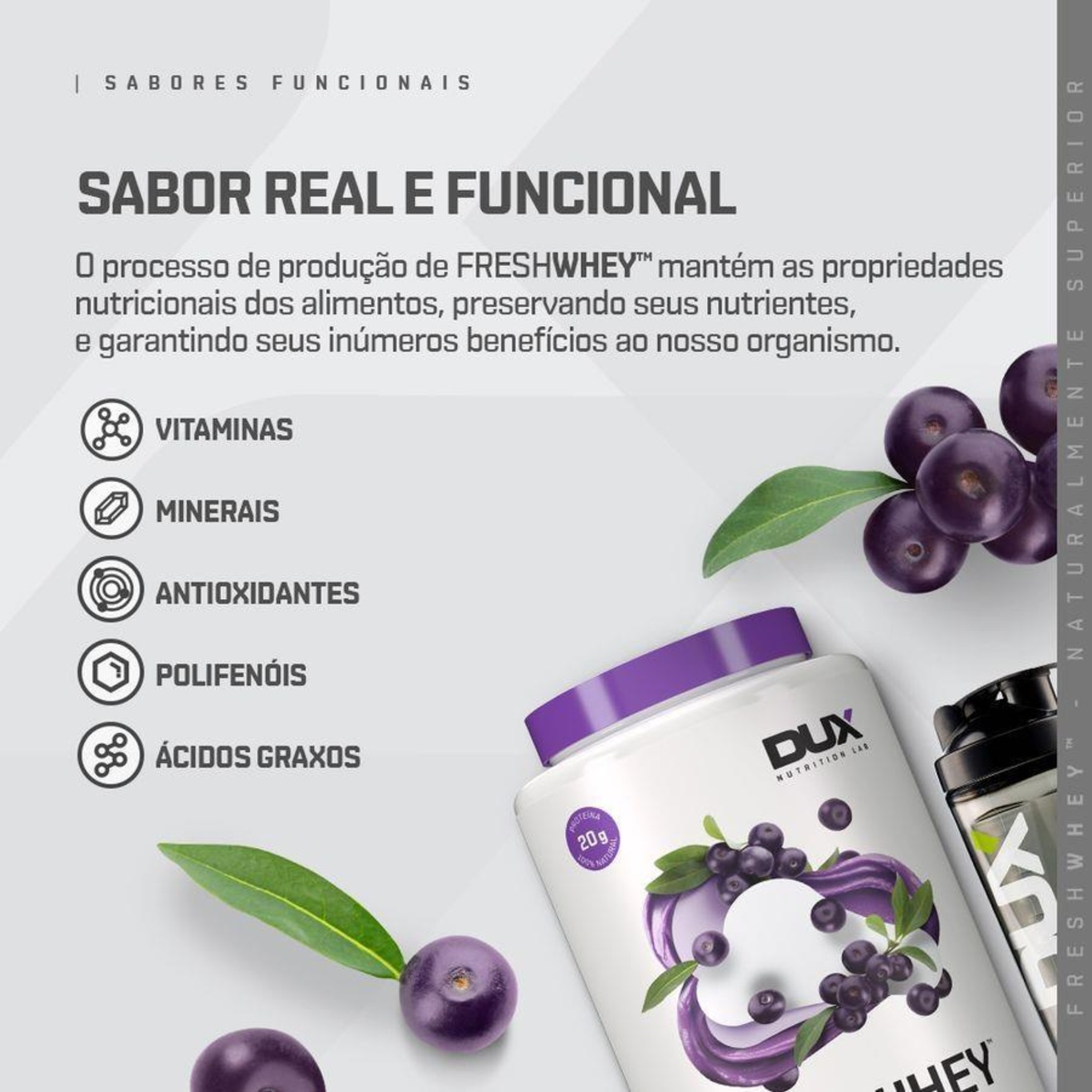 Whey Dux Nutrition - Açaí - 900g - Foto 5