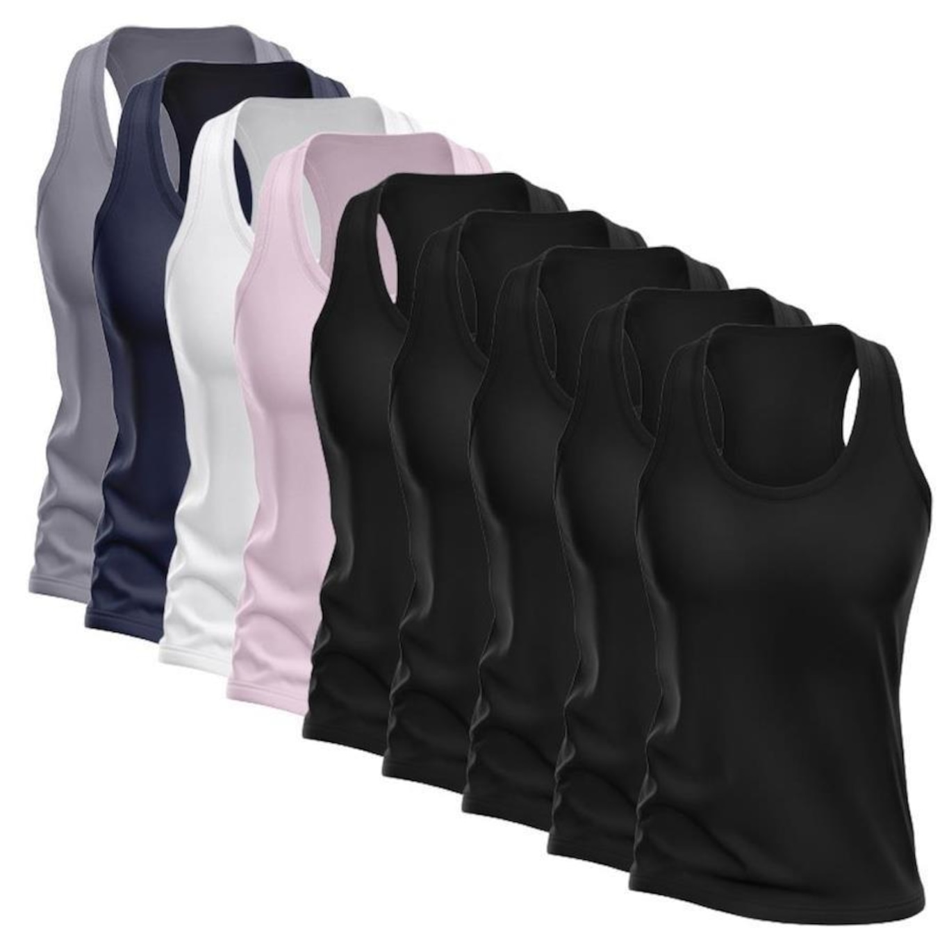 Kit Camisetas Regata Nadador Dellas Fit Dry - Feminina - 9 Unidades - Foto 1