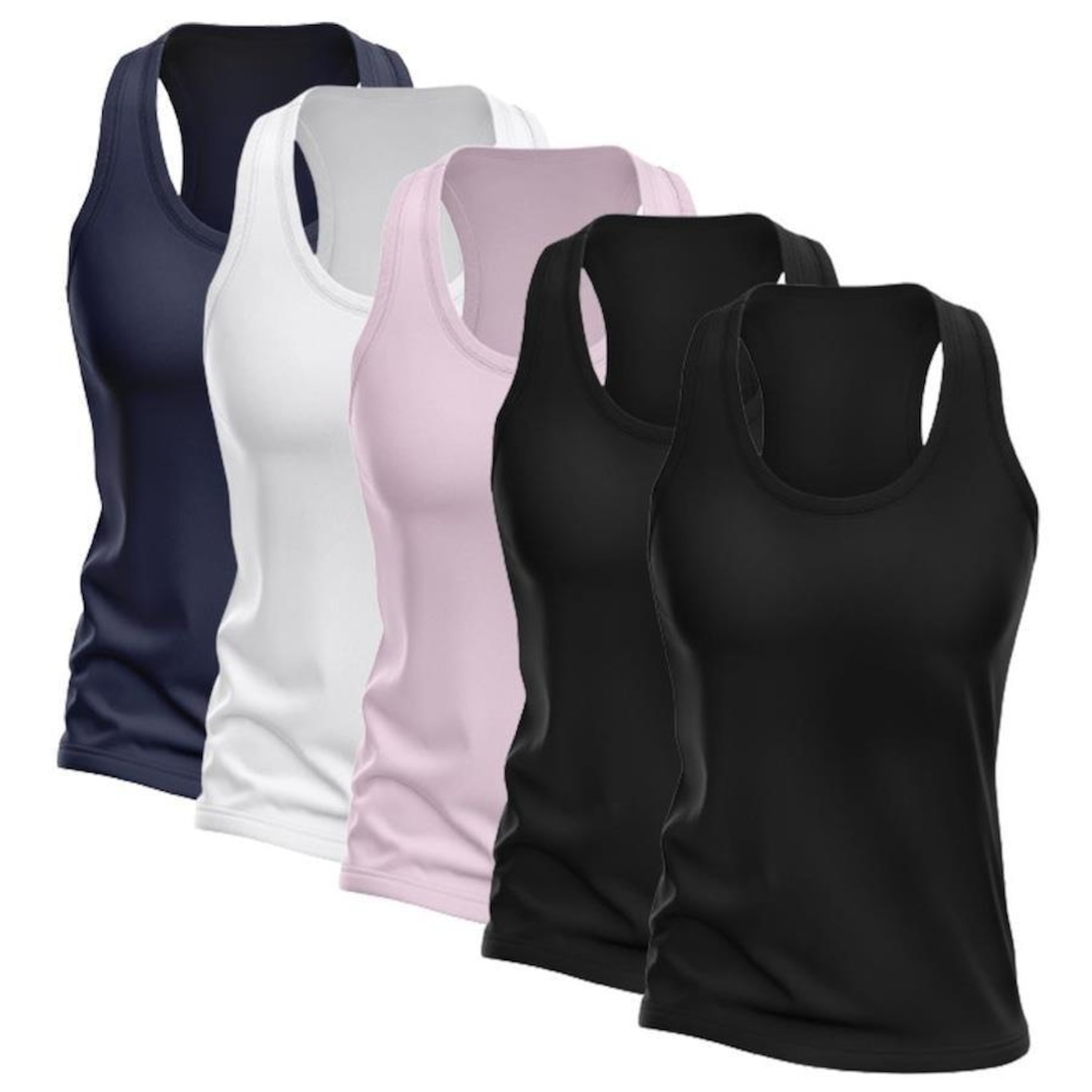 Kit Camisetas Regata Nadador Dellas Fit Dry - Feminina - 5 Unidades - Foto 1