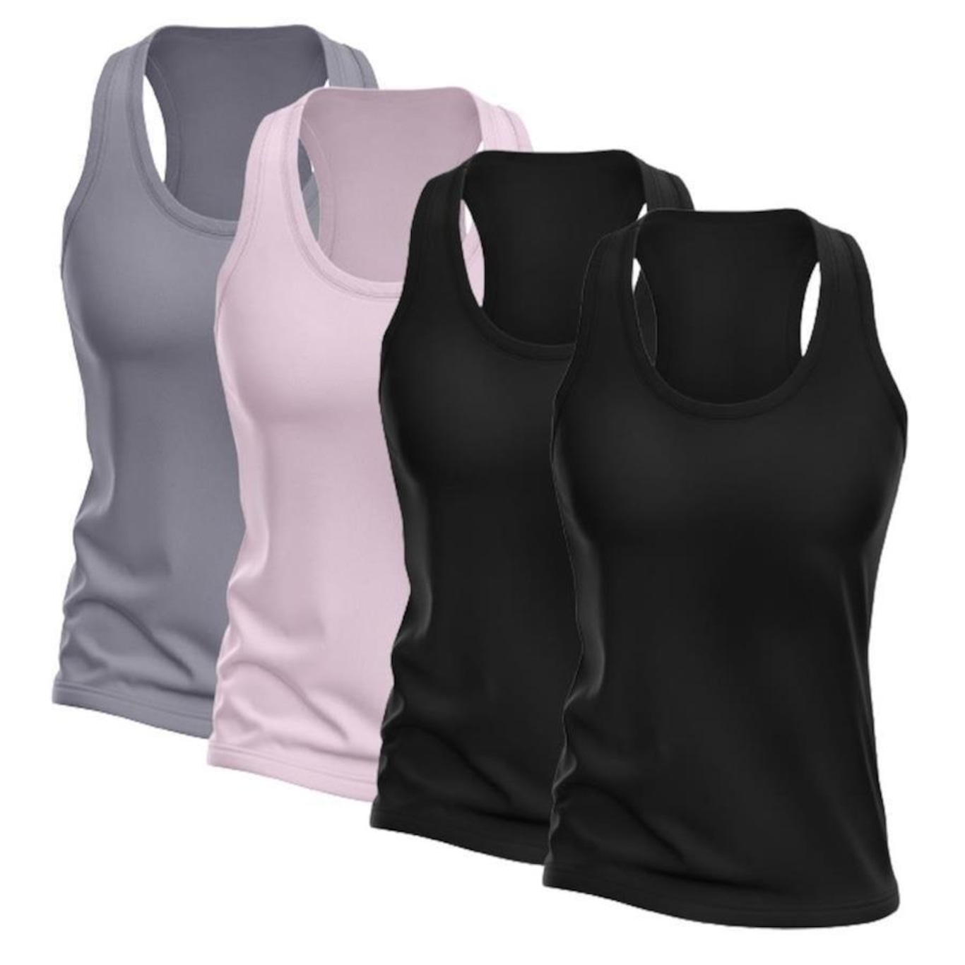 Kit Camisetas Regata Nadador Dellas Fit Dry - Feminina - 4 Unidades - Foto 1