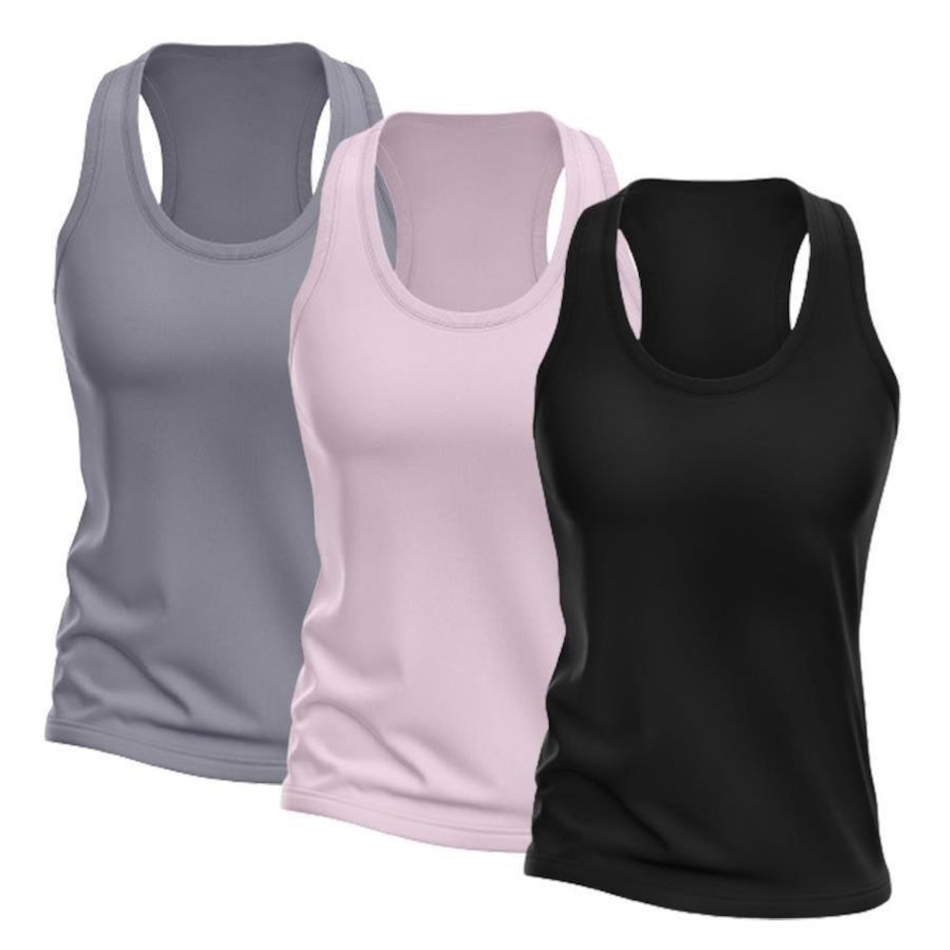 Kit Camisetas Regata Dellas Fit Dry Nadador - Feminina - 3 unidades - Foto 1